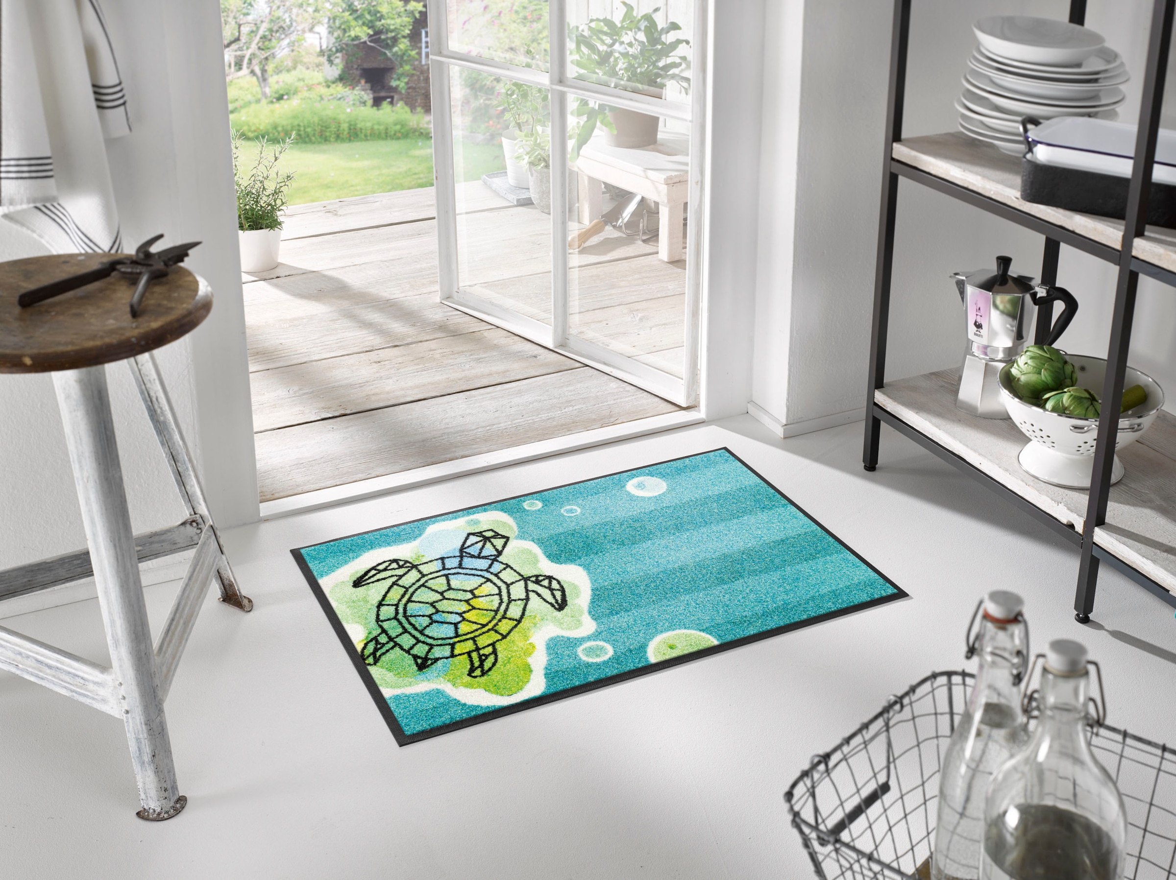 Wash+dry by Kleen-Tex Durų kilimėlis »Turtle Splash« rechteckig