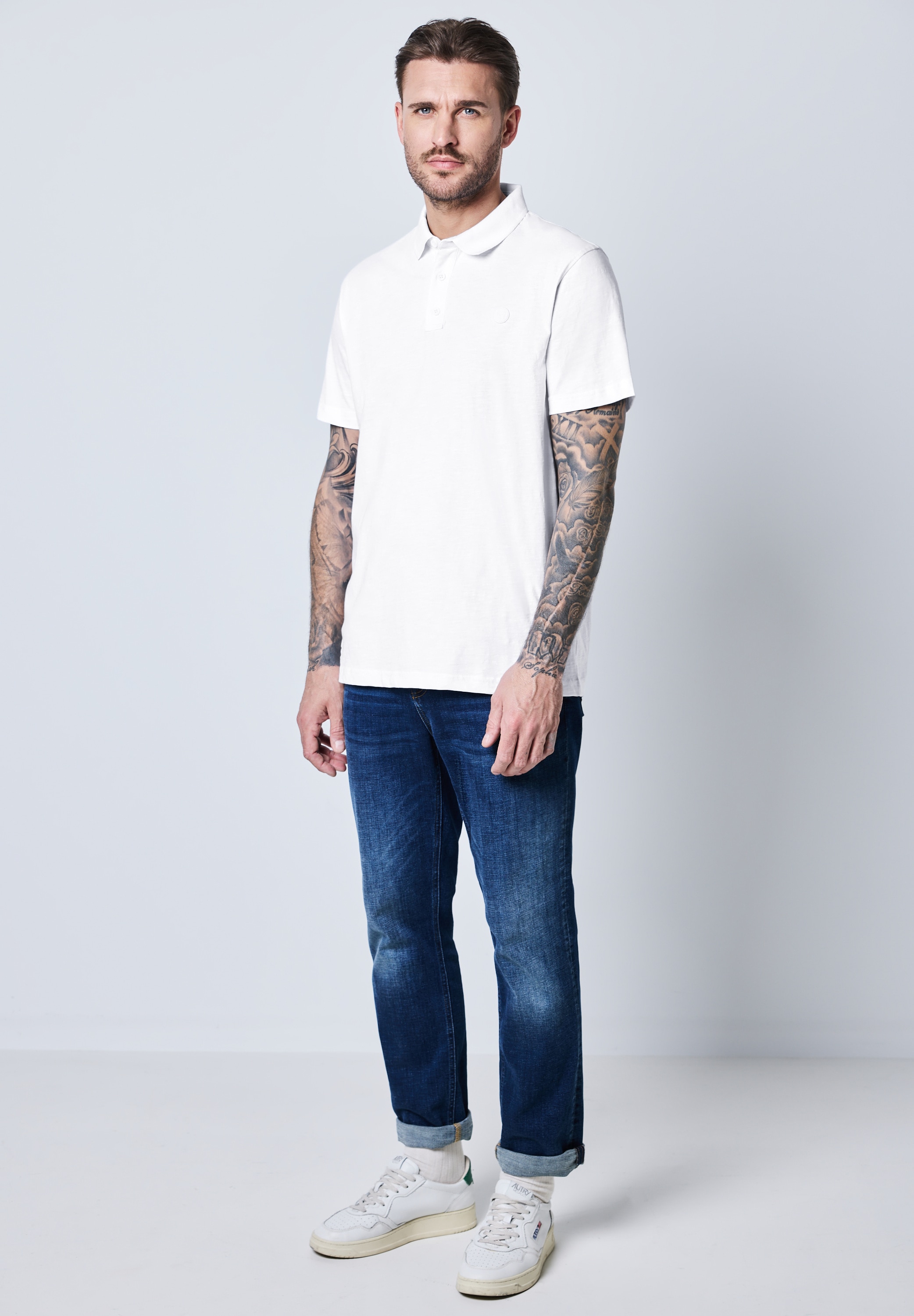 STREET ONE MEN Poloshirt, aus reiner Baumwolle