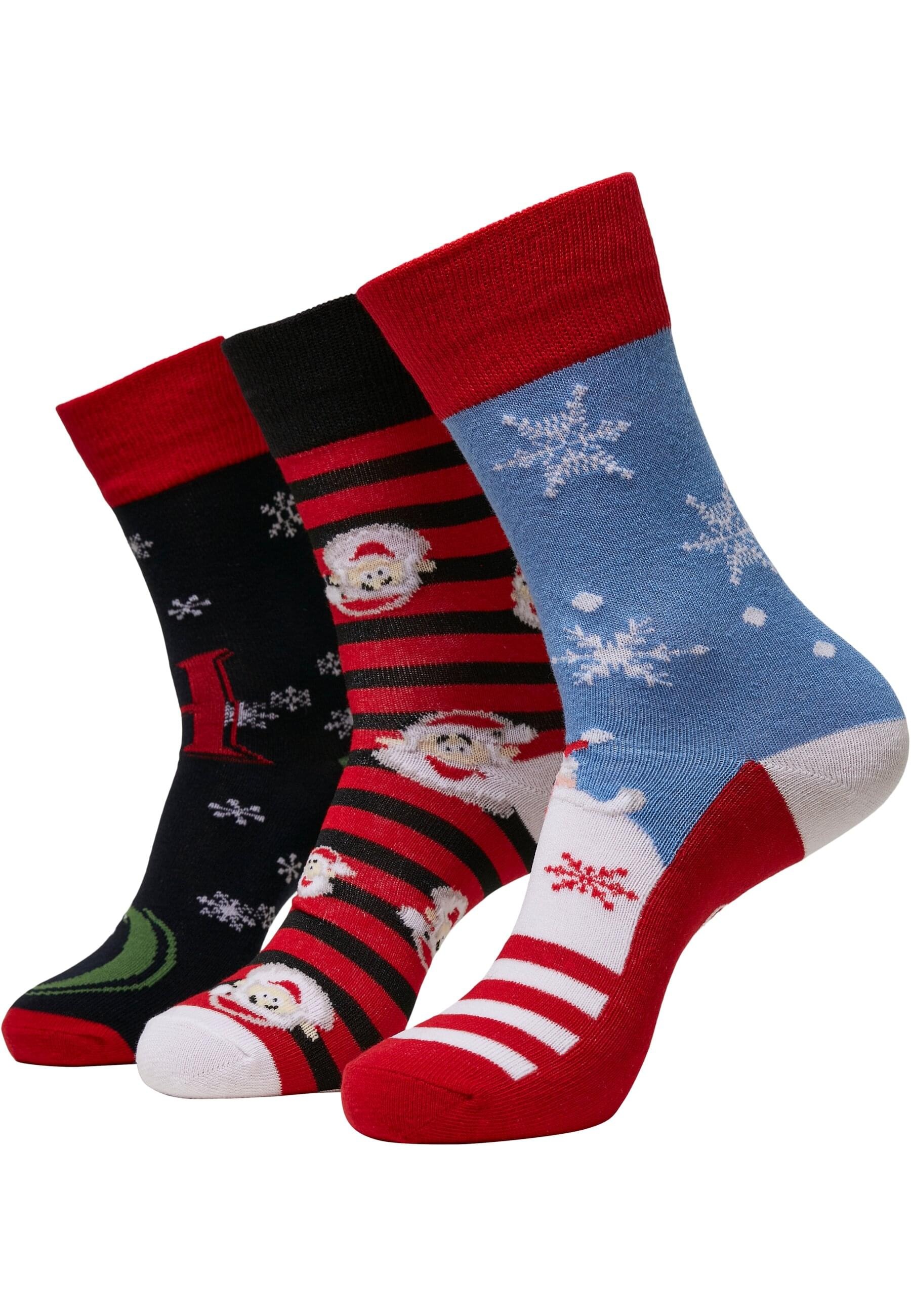 URBAN CLASSICS Basicsocken "Urban Classics Unisex Santa Ho Christmas Socks 3-Pack", (1 Paar)