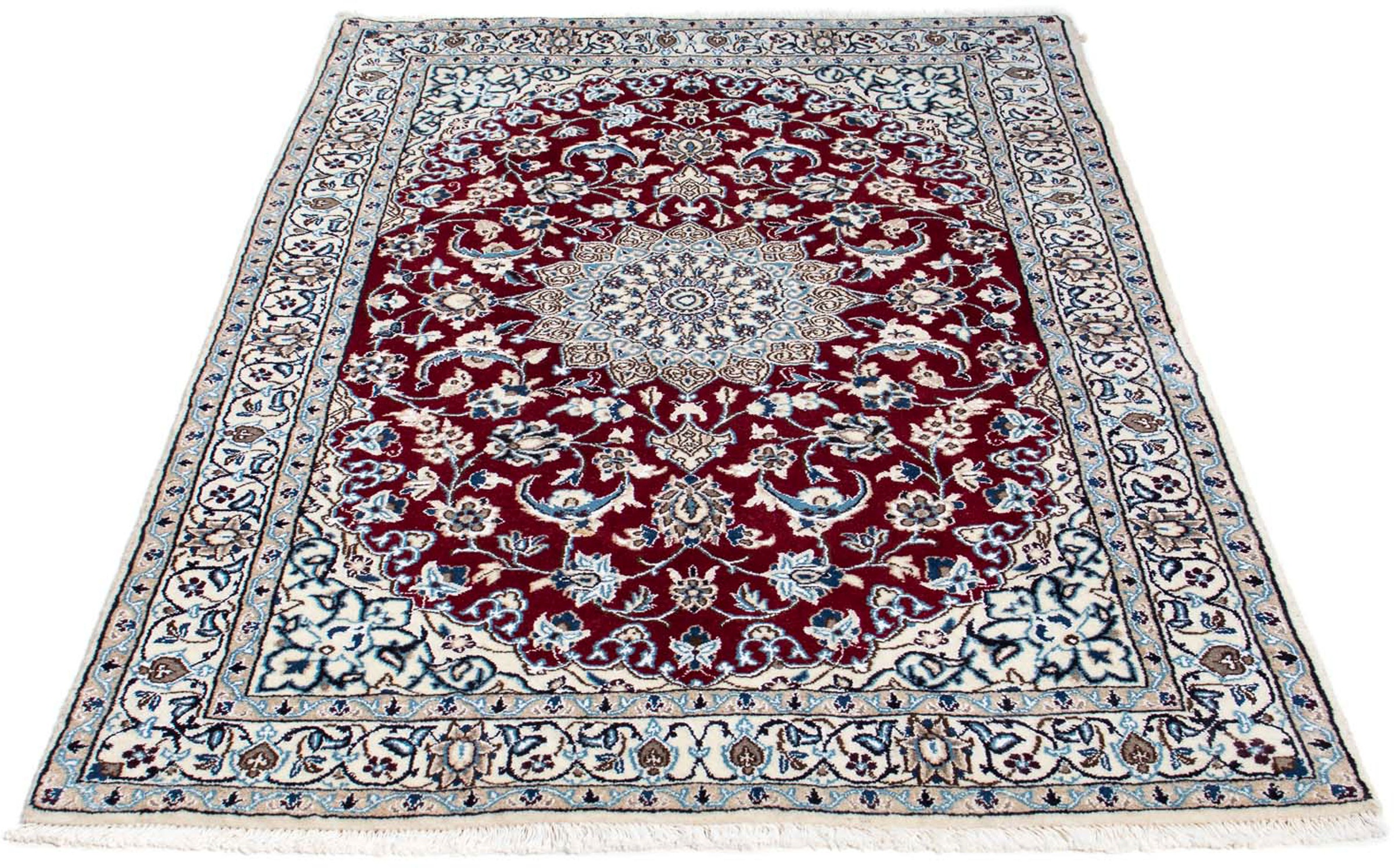 morgenland Orientteppich "Perser - Nain - Royal - 173 x 114 cm - dunkelrot", rechteckig, 10 mm Höhe, Wohnzimmer, Handgek