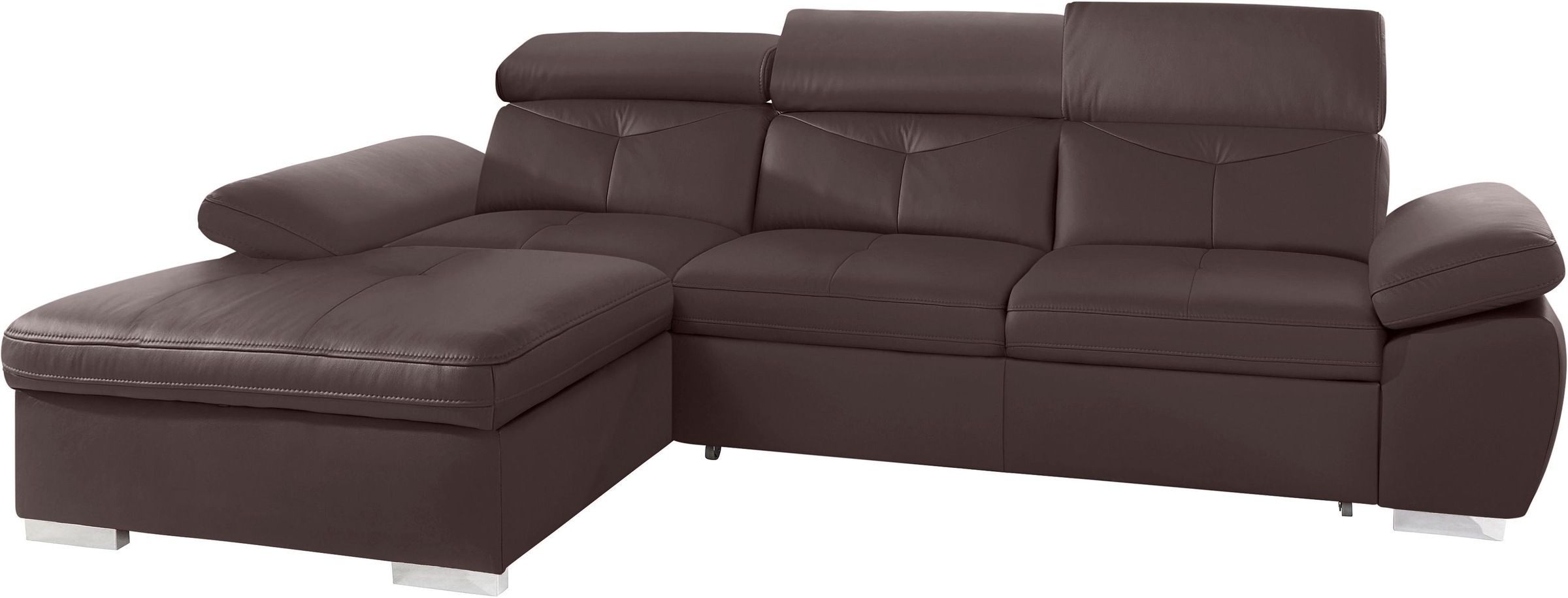 exxpo - sofa fashion Ecksofa »Spring, super bequem, mit Armteil- und Kopfteilfunktion«, L-Form, wahlweise mit Bettfunktion und Bettkasten