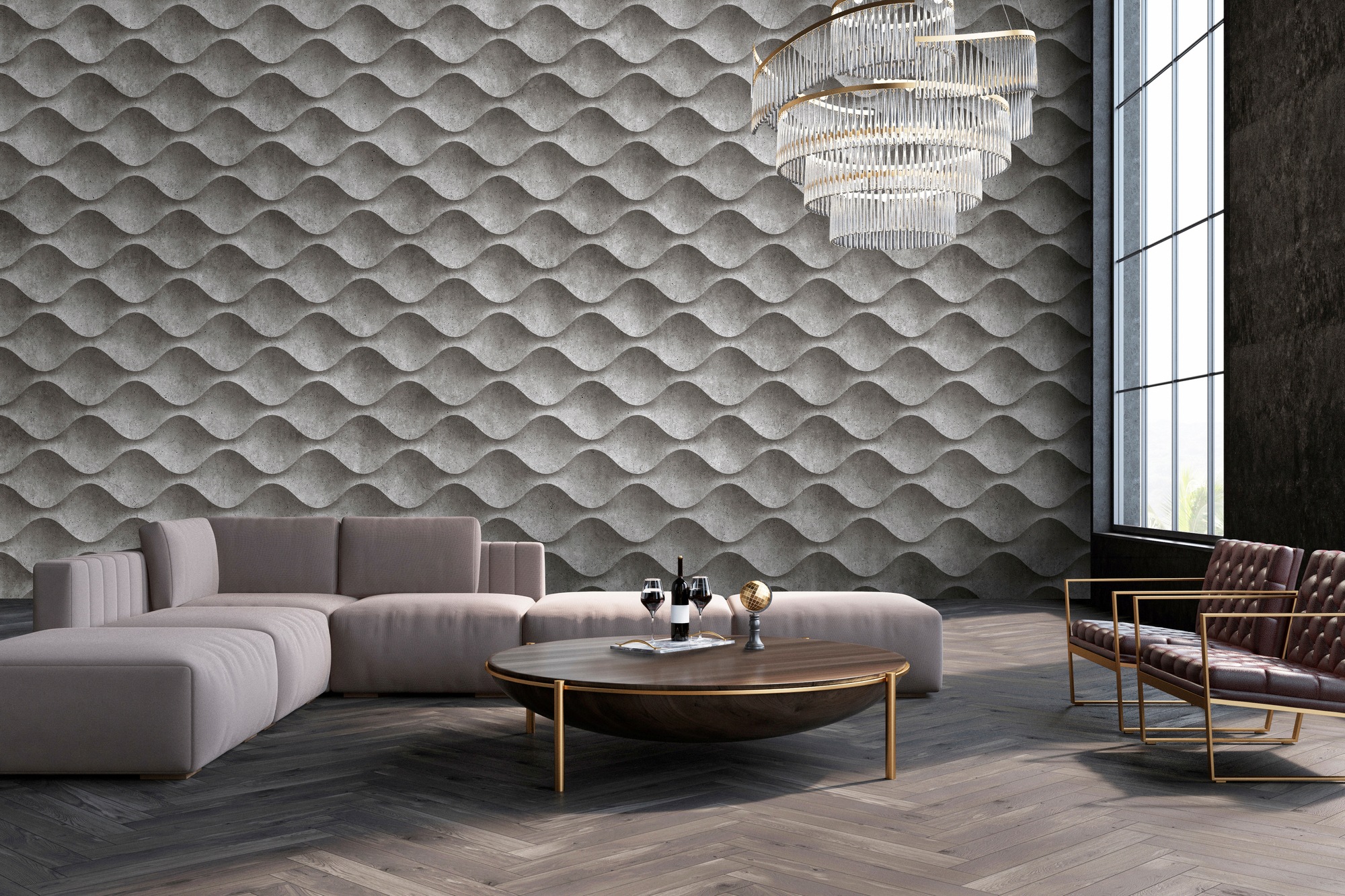 living walls Fototapete »Walls by Patel Concrete 1«, Vlies, Wand, Schräge