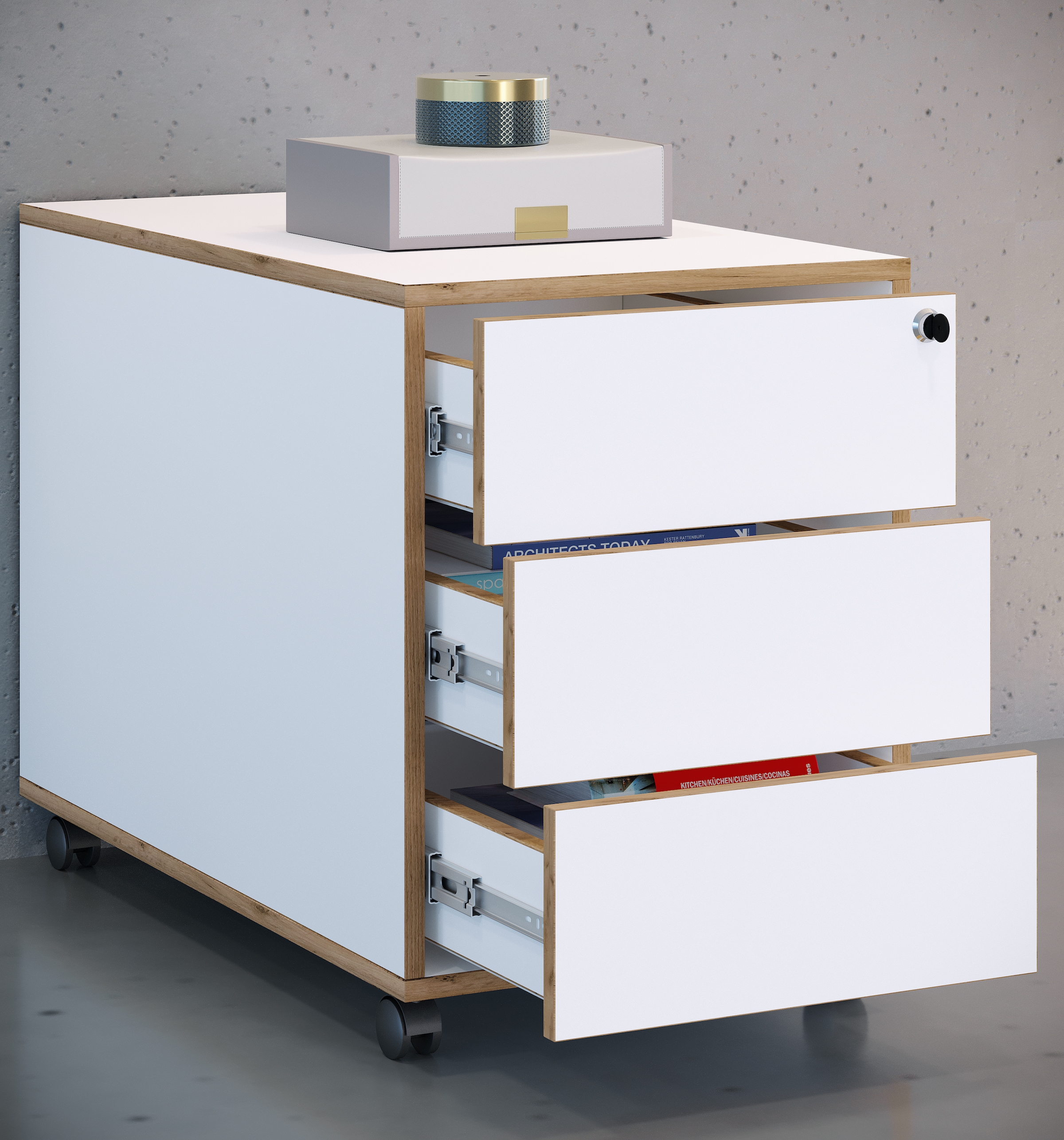 VCM Container »Holz Rollcontainer Bürocontainer Salia 3 Schublade«