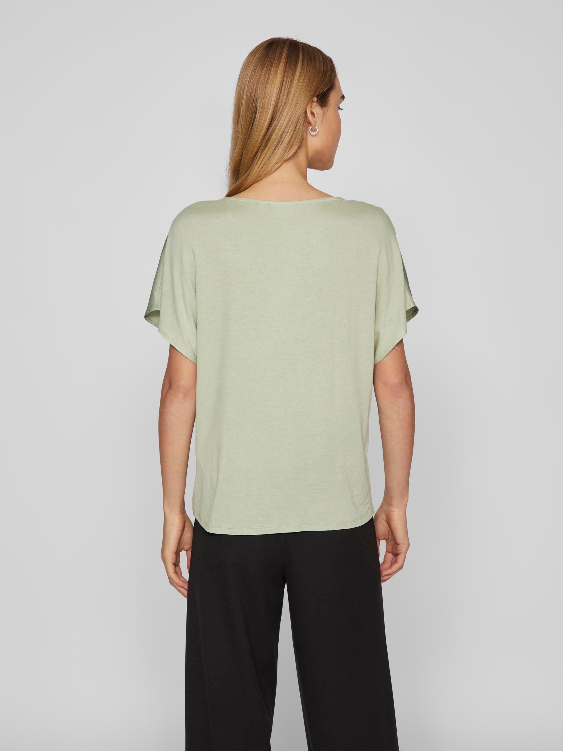 Vila V-Shirt "VIELLETTE V-NECK S/S SATIN TOP - NOOS" günstig online kaufen