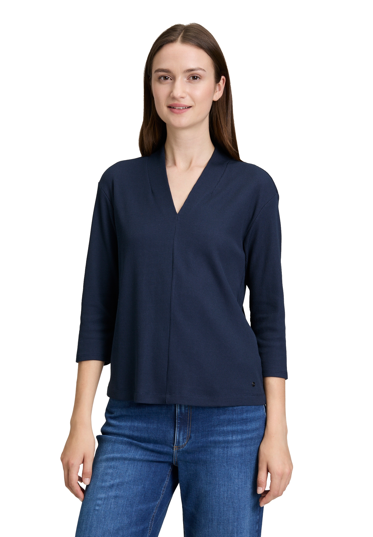 Betty&Co 3/4-Arm-Shirt "Damen Casual-Shirt mit V-Ausschnitt", 1 Stk. günstig online kaufen