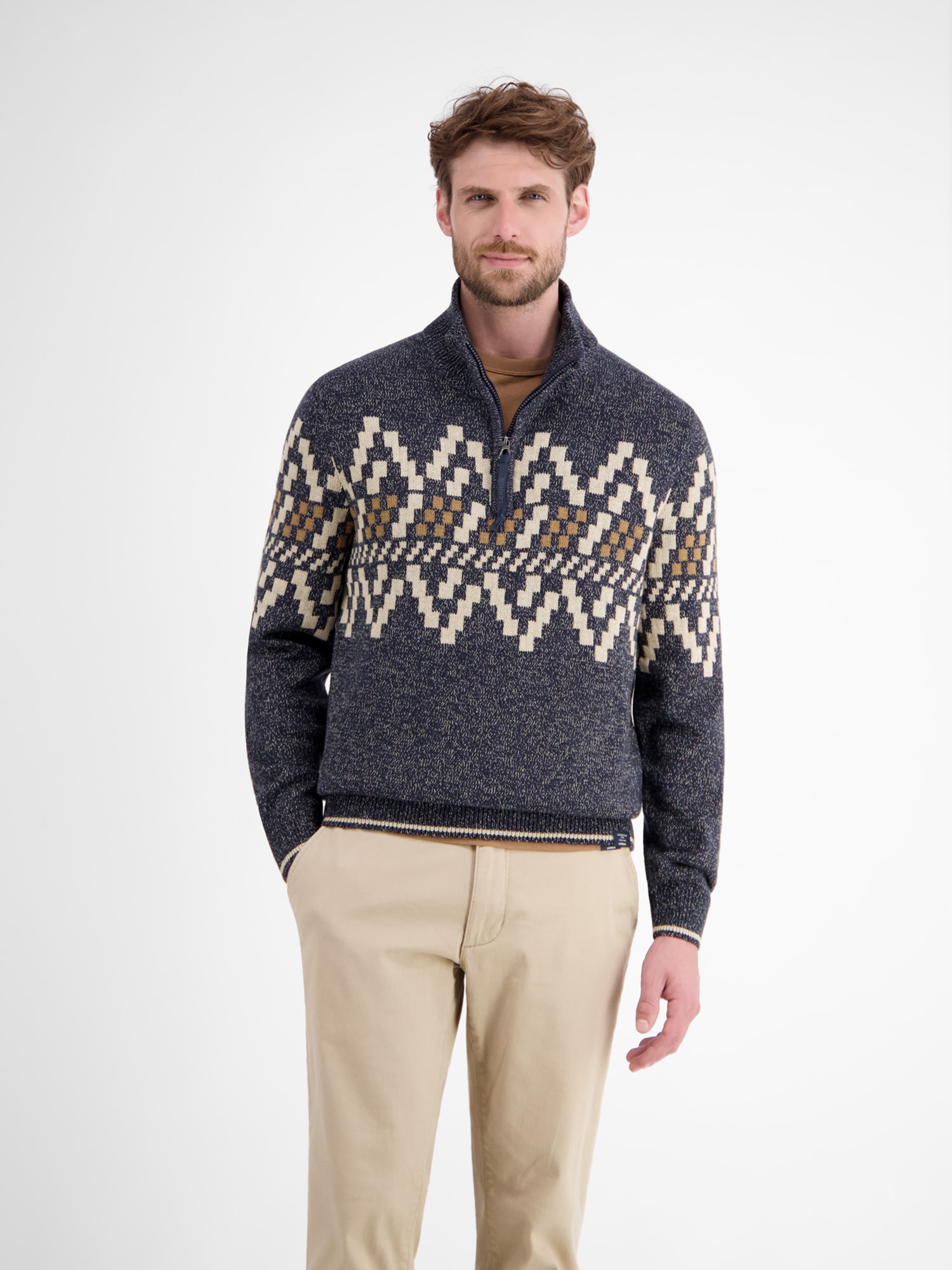 LERROS Norwegerpullover "LERROS Herren-Troyer mit Norwegermuster" günstig online kaufen