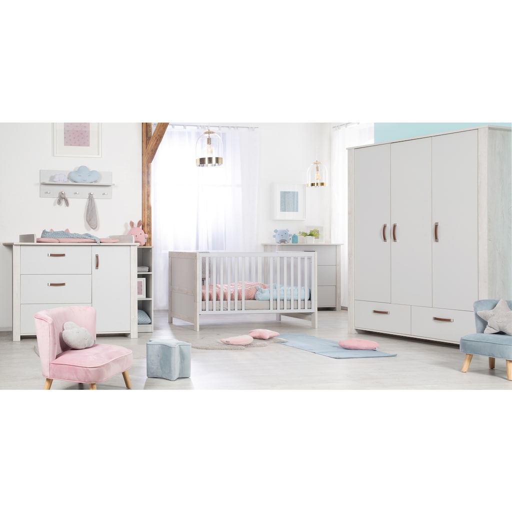 roba® Babyzimmer-Komplettset »Mila«, (Set, 3 St., Kinderbett, Schrank, Wickelkommode)