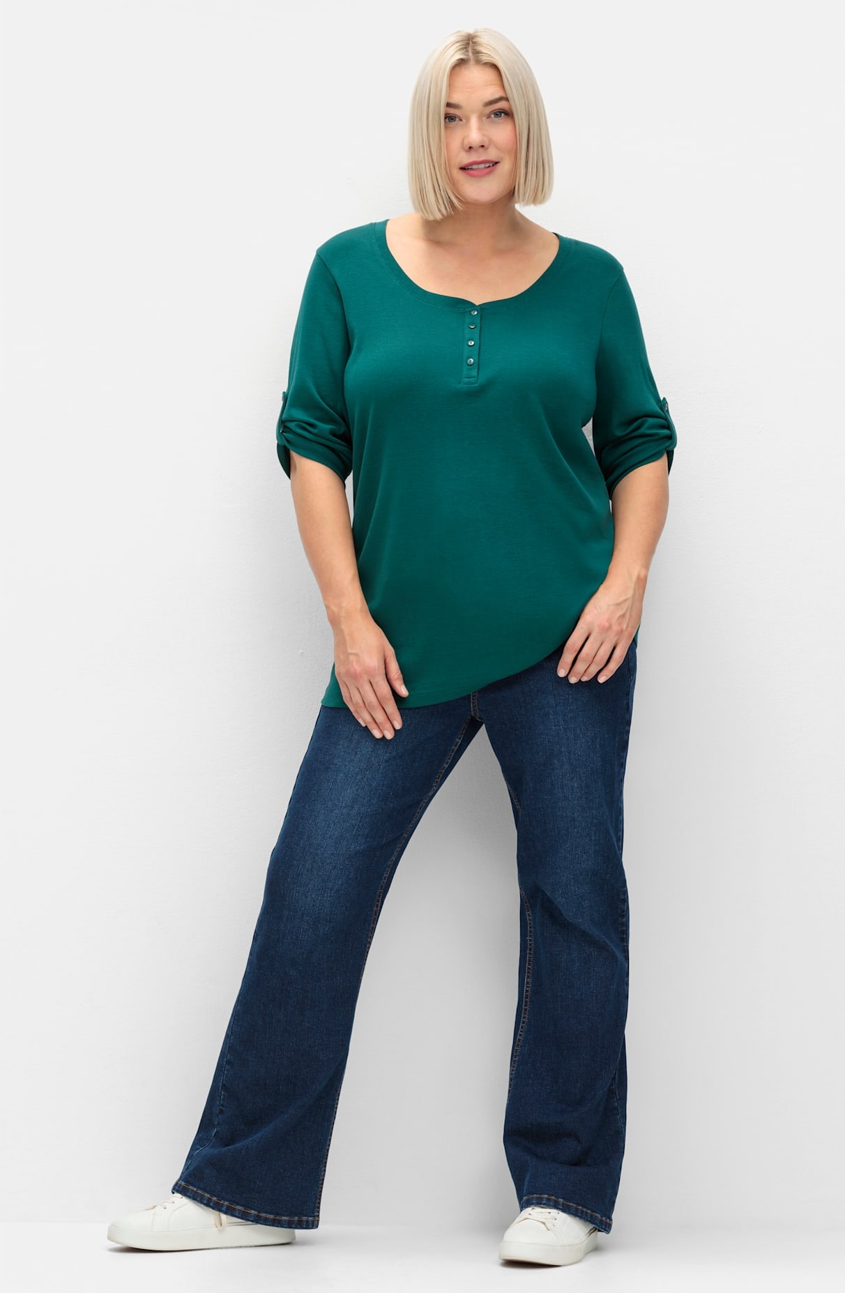 Sheego 3/4-Arm-Shirt "3/4-Arm-Shirt", (1 tlg.) günstig online kaufen