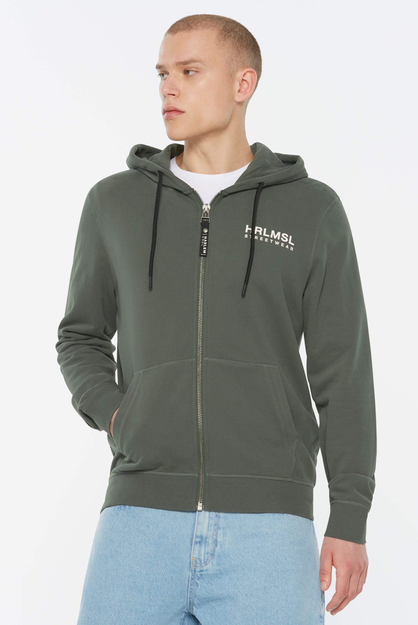 Harlem Soul Kapuzensweatjacke mit Rücken-Print