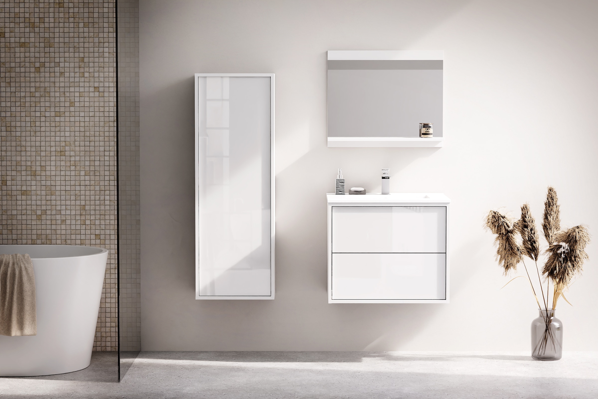 welltime Waschtisch "Waschbeckenunterschrank Line mit Waschbecken,Badmöbel, günstig online kaufen