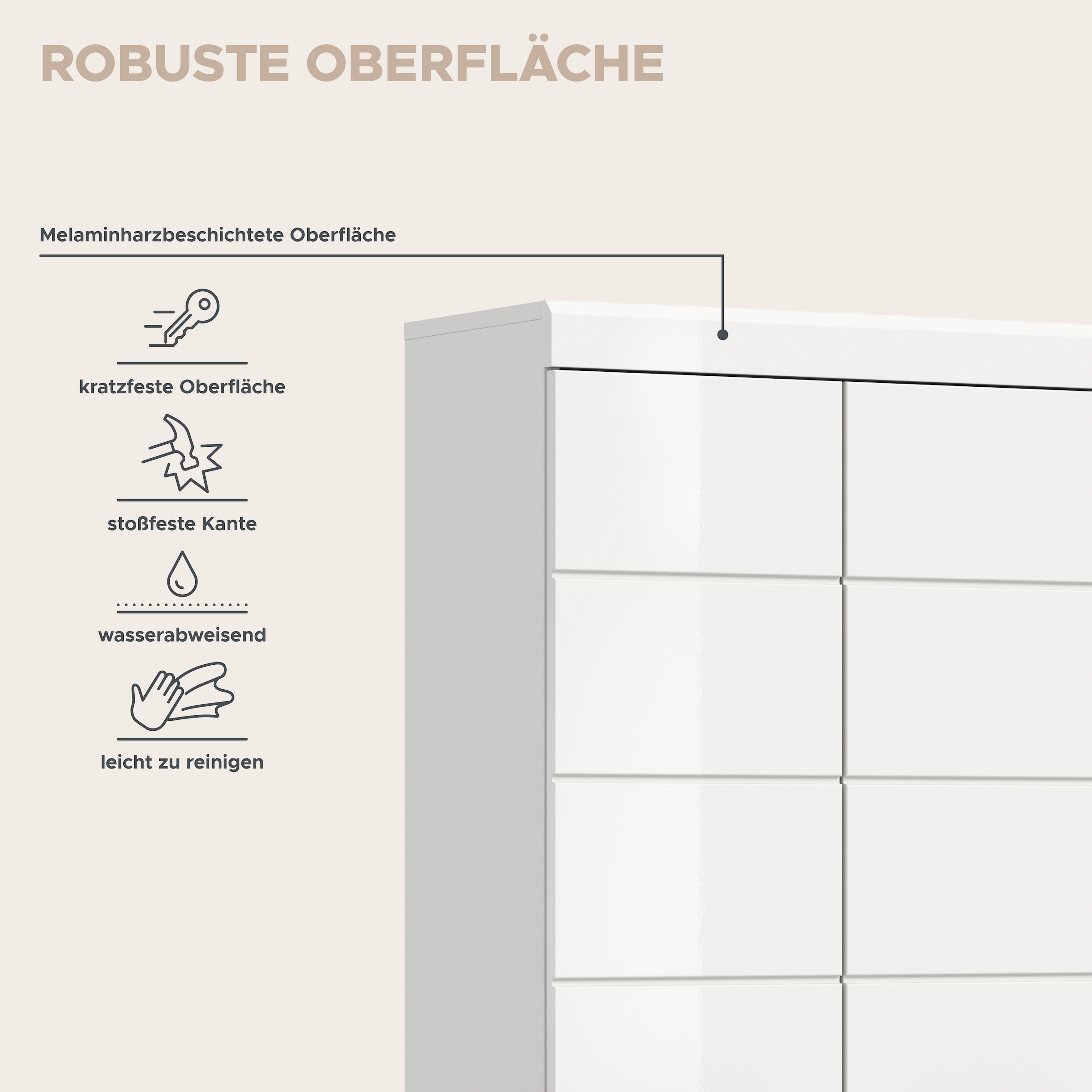 welltime Hochschrank »SIENA, Höhe 191cm, 6 Türen, 1 offenes Fach, 8 Einlegeböden, MDF-Front« TOPSELLER! Viel Stauraum,  Badmöbel, Badschrank, Badezimmer, Mehrzweckschrank, Universalschrank