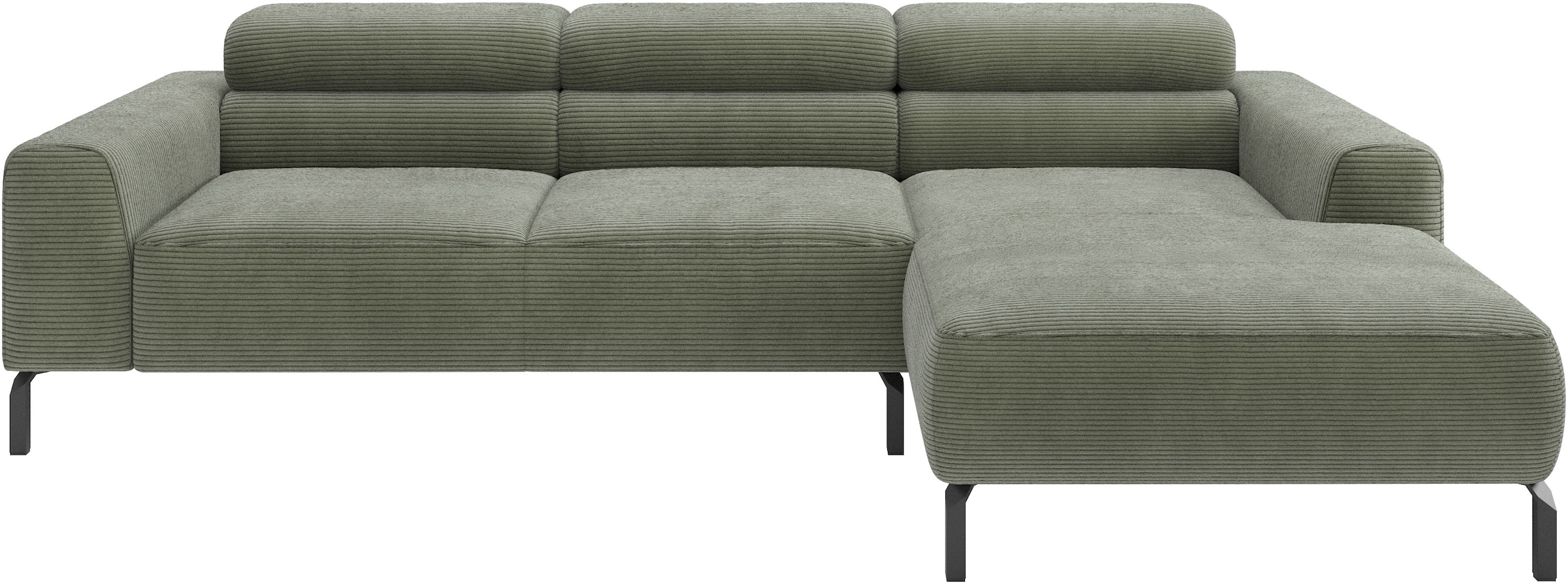 Home affaire Ecksofa "Ecksofa, L-Form, incl. Kopfteilverstellung, Breite 258 cm" wahlweise elektrische Sitztiefenverstellung
