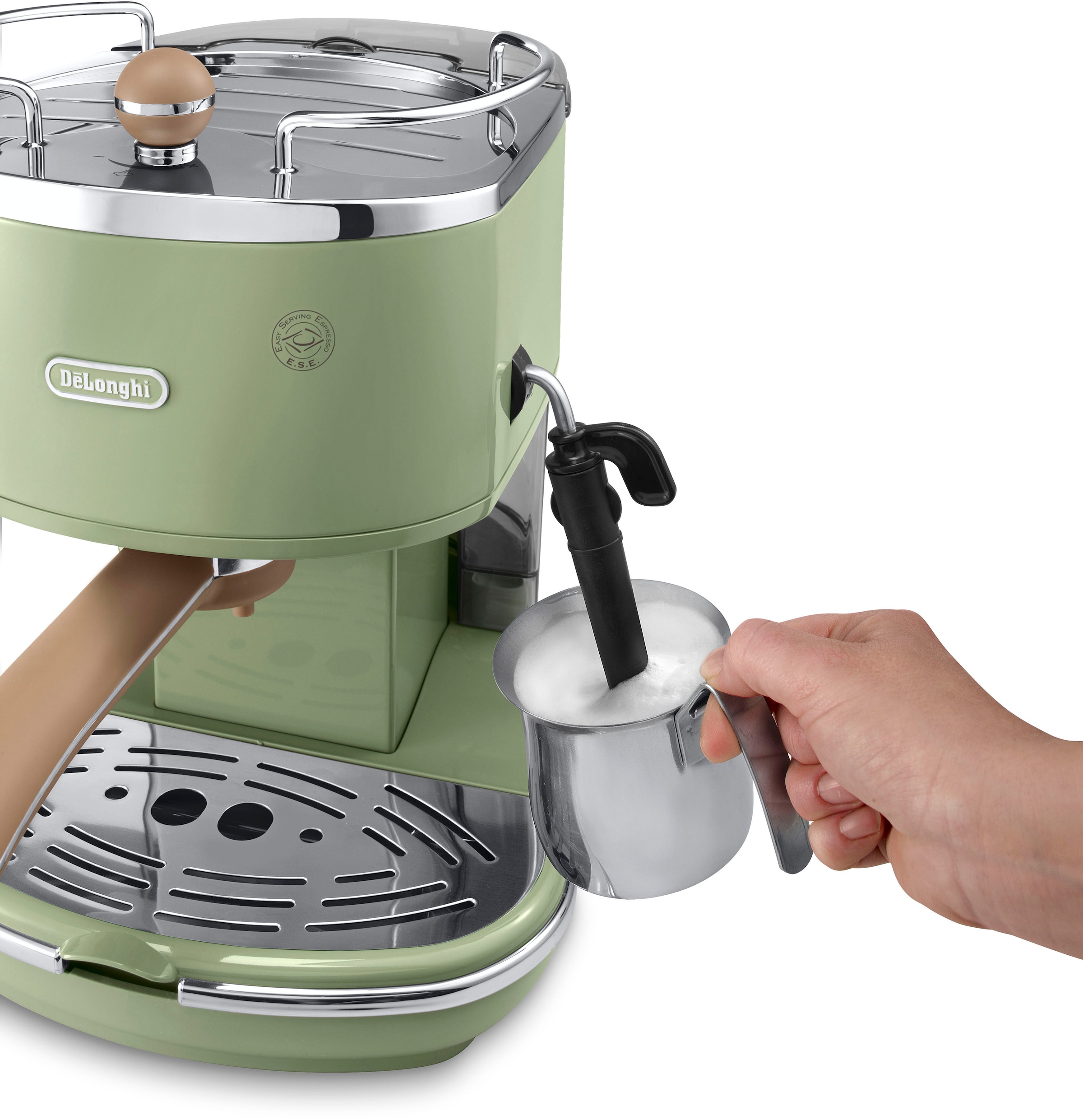 De'Longhi Espressomaschine »Icona Vintage ECOV 311.GR«, Siebträger, auch für Kaffeepads geeignet