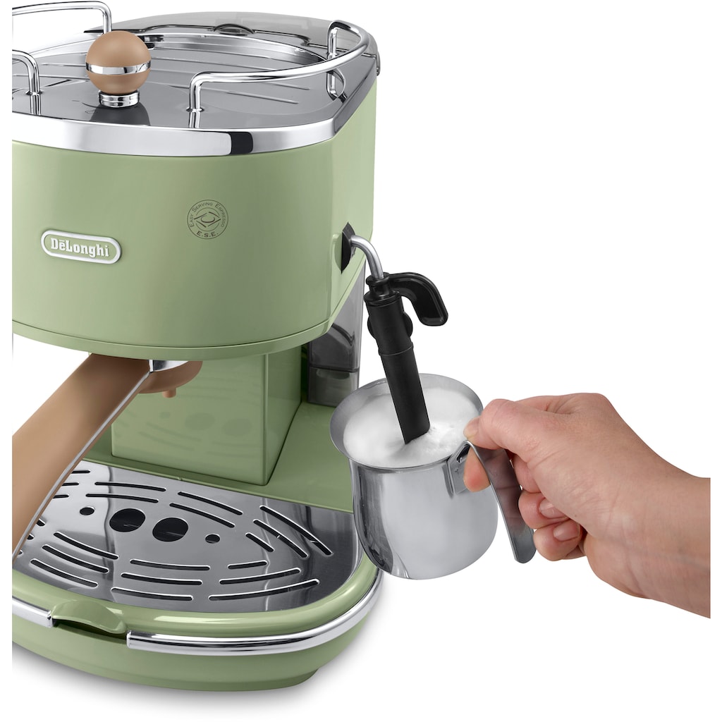 De'Longhi Siebträgermaschine »Icona Vintage ECOV 311.GR«, auch für Kaffeepads geeignet