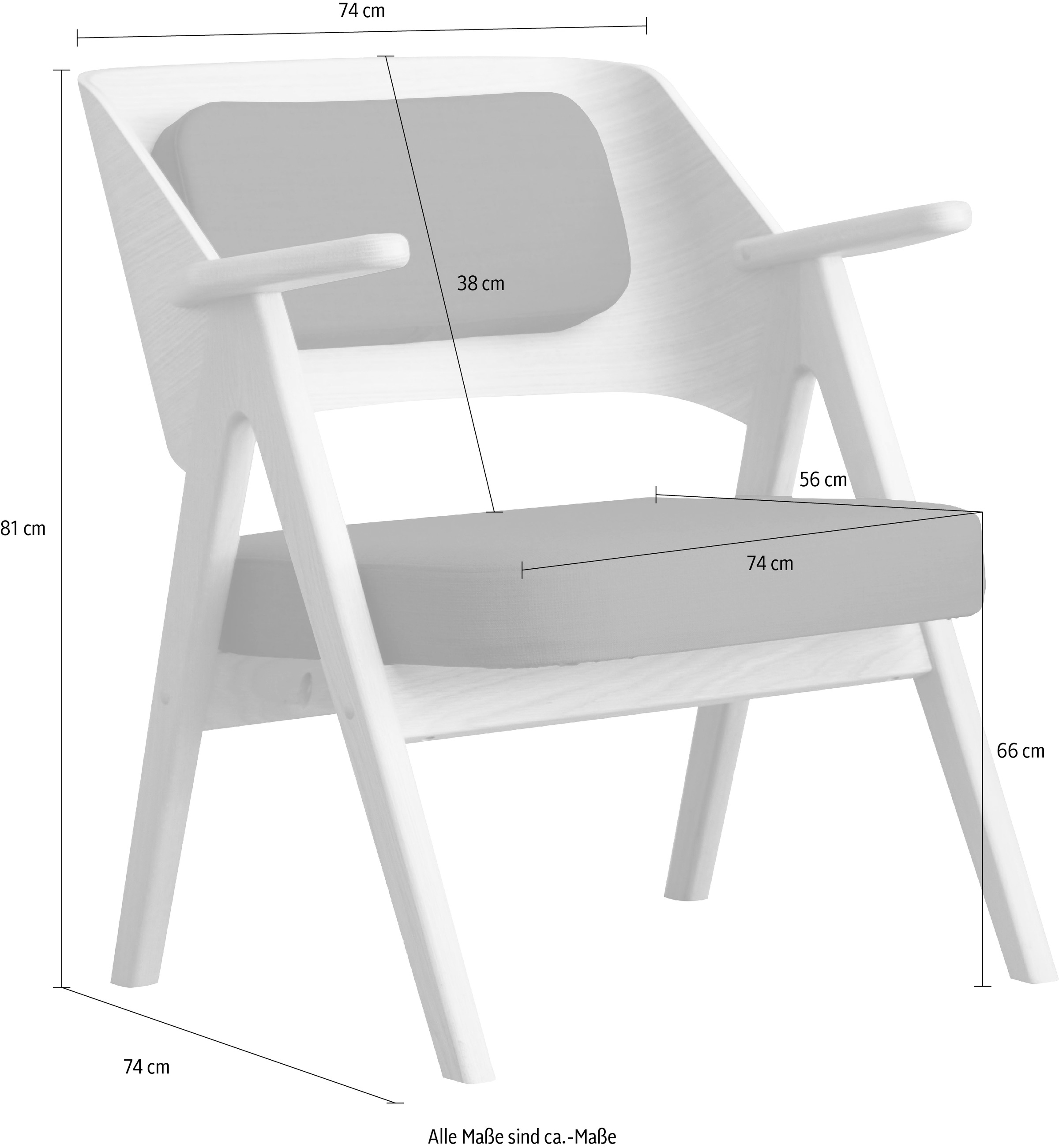 Hammel Furniture Loungesessel »Findahl by Hammel MeTube«, Eiche, gepolstertes Sitz- und Rückenkissen, verschiedene Farbvarianten