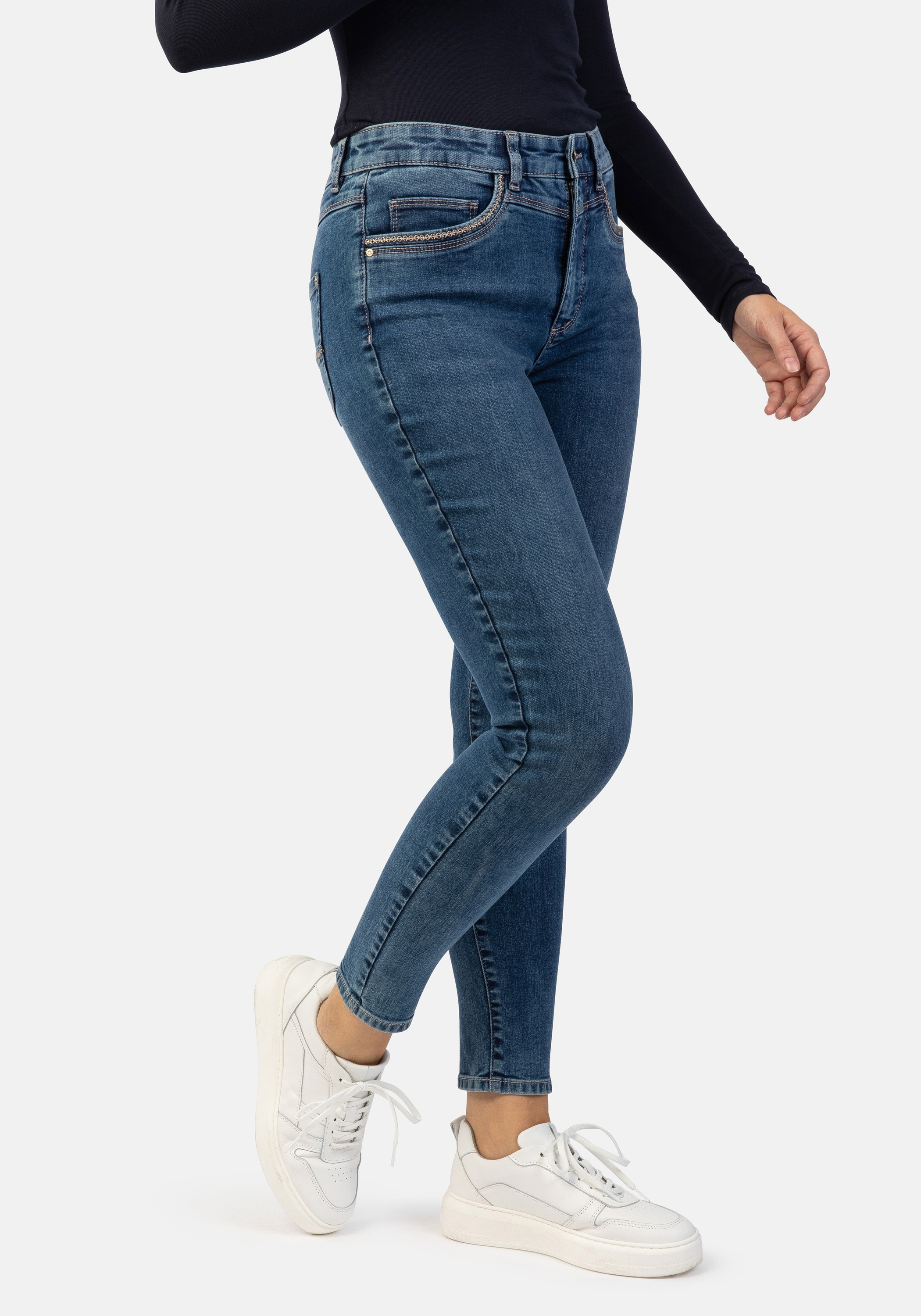 STOOKER WOMEN 5-Pocket-Jeans »Rio Fexxi Move Denim Skinny Fit«, Skinny Fit Casual Clean Wash Denim...