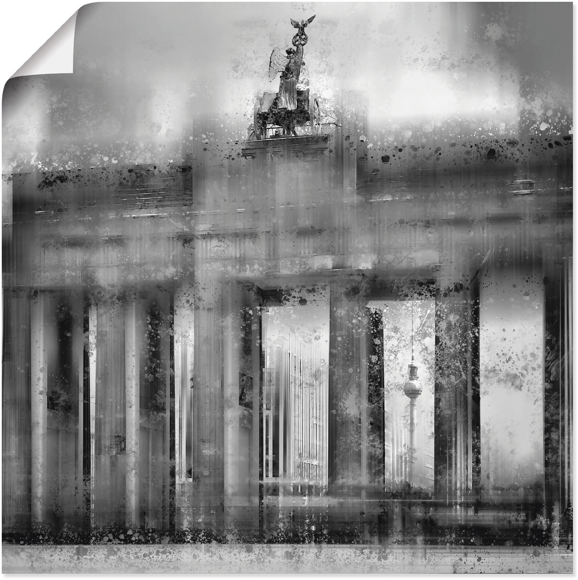 Black Friday Artland Wandbild »Berlin Brandenburger Tor II«, Gebäude, (1 St.),  als Alubild, Leinwandbild, Wandaufkleber oder Poster in versch. Größen |  BAUR