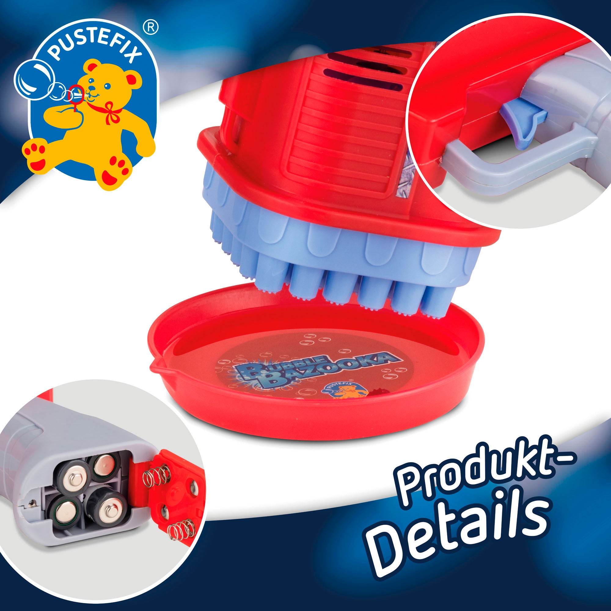 PUSTEFIX Seifenblasen Kanone »Bubble Bazooka«, mit LED-Licht