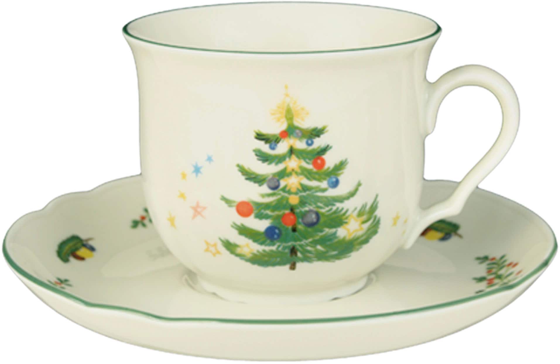 Seltmann Weiden Kaffeeservice »Geschirr-Set, Service Marie-Luise, Advent, Weihnachten«, (Set, 18 tlg.), Tassen, Teller, Untertassen, Made in Germany, 18 Teile, für 6 Personen