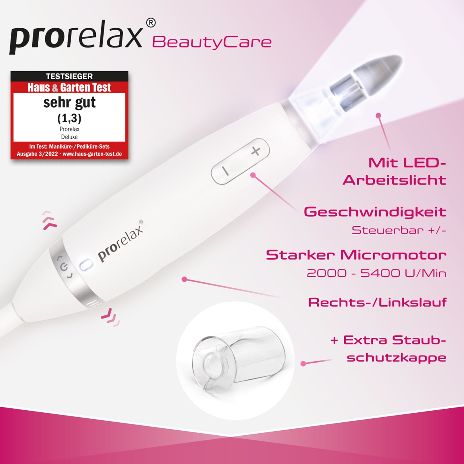 prorelax Maniküre-Pediküre-Set »52248 Deluxe«, 15 Aufsätze, Mit Alukoffer