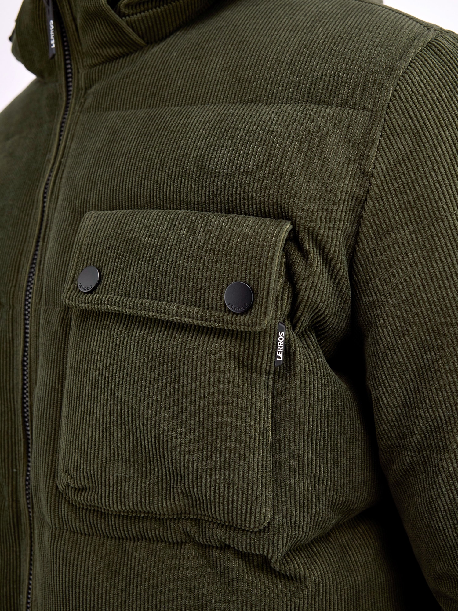 LERROS Steppjacke »LERROS Herren Steppjacke in funktionaler Cord-Optik«, mit Kapuze, Wasser- und windabweisend, atmungsaktiv