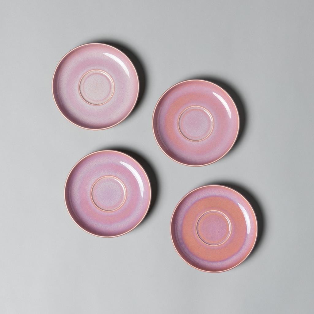 like. by Villeroy & Boch Tasse »Kaffeetassen mit Untertassen Perlemor Coral 190 ml 6er Set rosa« Spülmaschinengeeignet, Mikrowellengeeignet