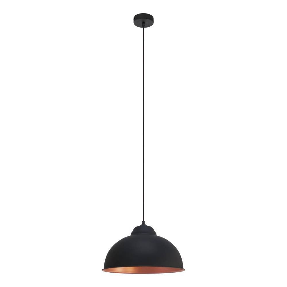 EGLO Hängeleuchte »TRURO 2 Hängelampe, Esstischlampe, Stahl, schwarz, kupfer, E27«, 1 flammig, Leuchtmittel E27 | ohne Leuchtmittel, Wohnzimmerlampe, 1 flammig, Vintage, Industrial, Retro, 110x37cm
