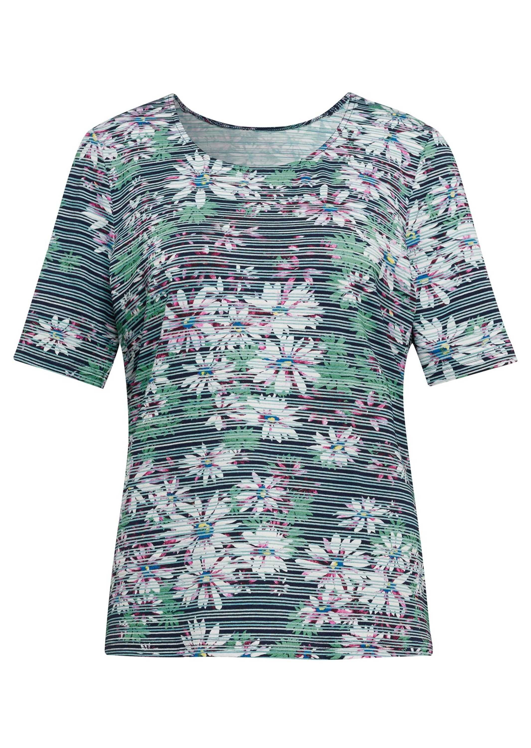 GOLDNER Print-Shirt "Bequemes Druckshirt in Blumen-Ringeloptik" Vielseitig günstig online kaufen