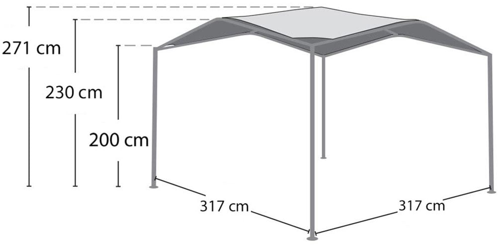 ShelterLogic Pavillon »Canopy Pacifica 1010«, BxT: 317x317 cm, Stahlgestell
