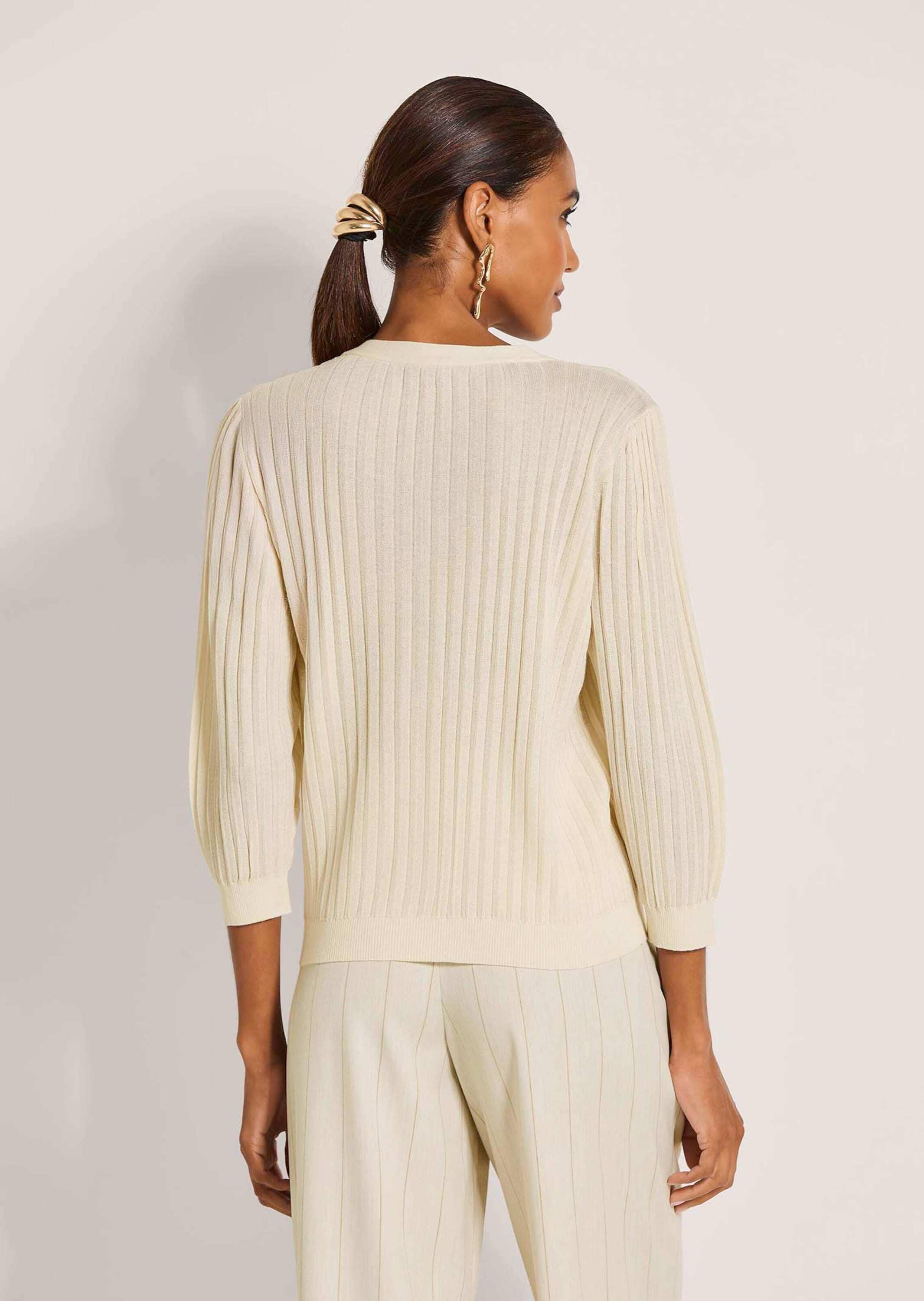 MADELEINE Strickjacke »Strickjacke Eleganter Feinstrick-Cardigan mit Plissee«