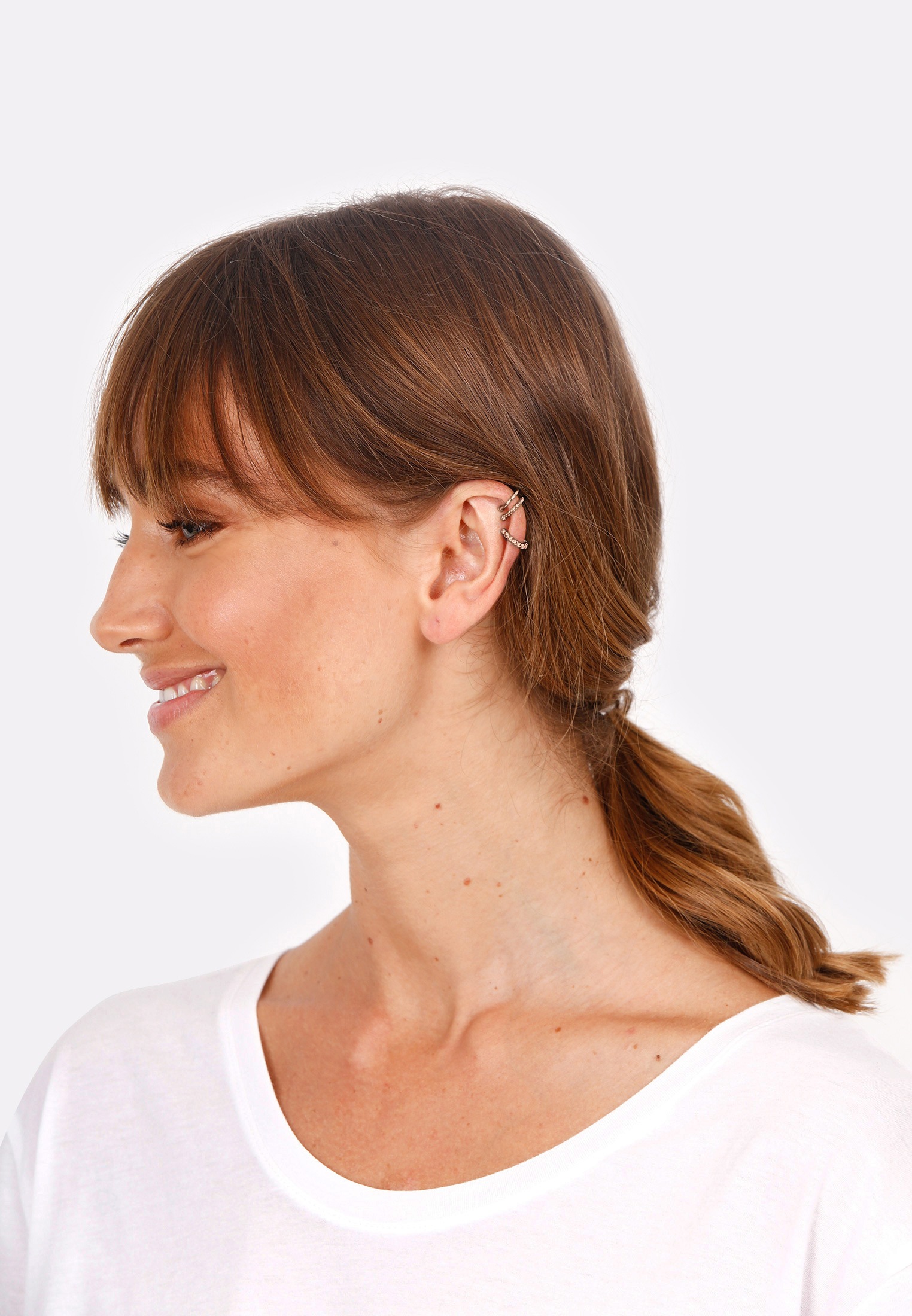 Elli Single-Ohrhaken »Ohrklemme Ear Cuff 3er Set Kugel 925 Silber«