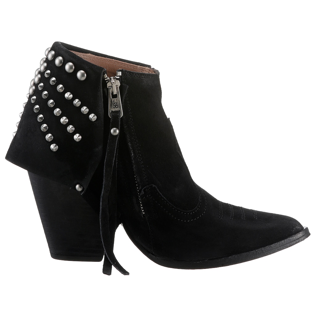 A.S.98 High-Heel-Stiefelette »BELIVE«, Abendmode, Ankle-Boots mit Nieten und Ziernähten