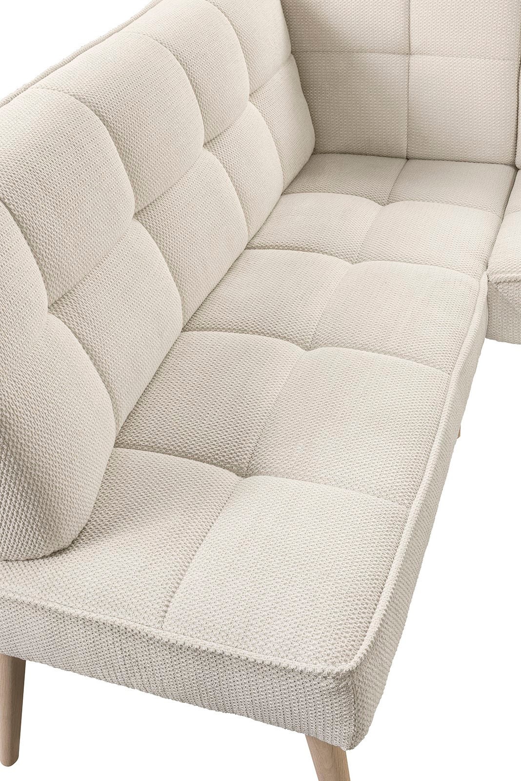 exxpo - sofa fashion Eckbank »Latte« moderne Sitz- und Rückensteppung, bequem und elegant, hoher Holzfuß