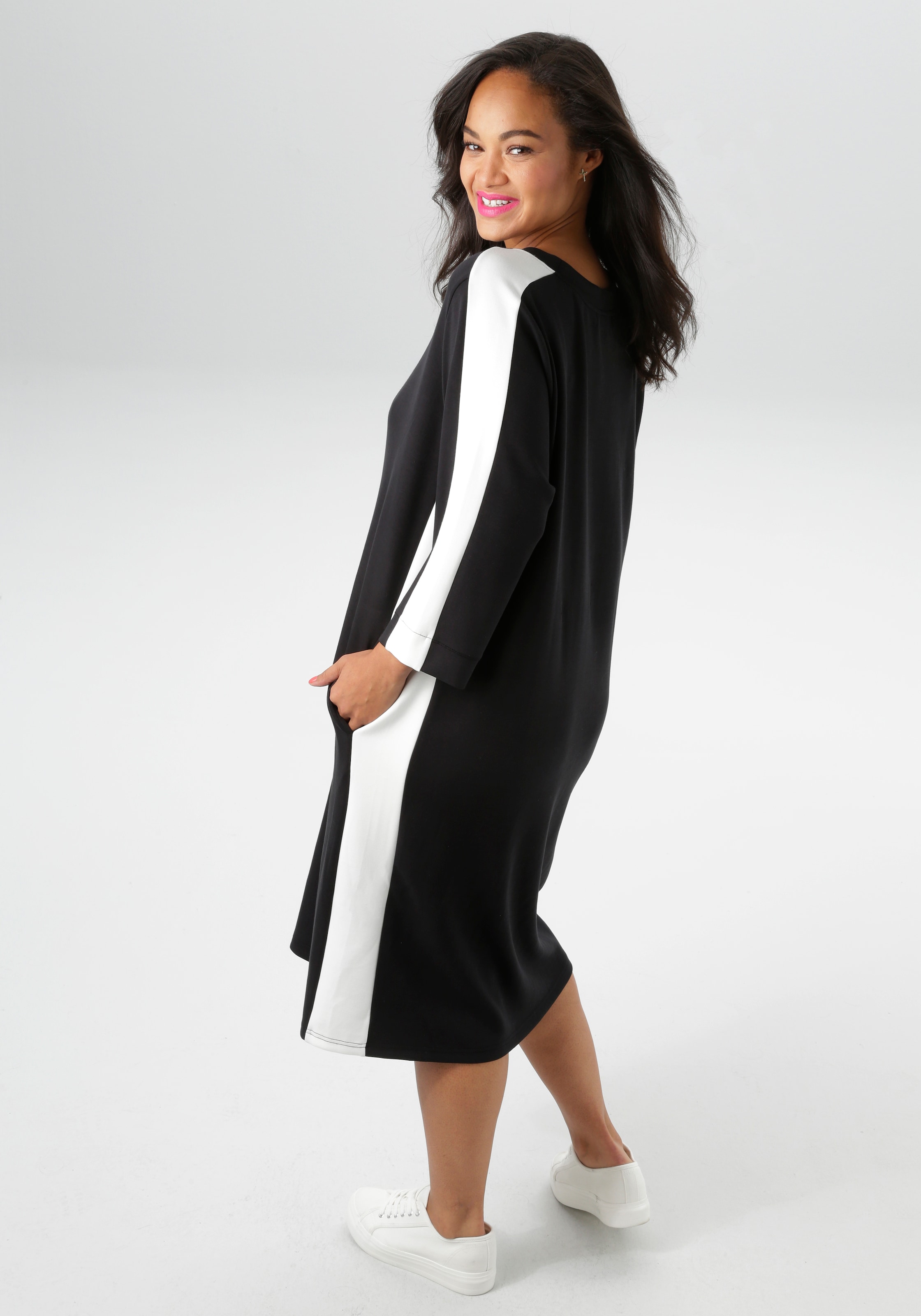 Aniston PLUS Sweatkleid, aus super weichen, elastischen Jersey-Qualität - NEUE KOLLEKTION