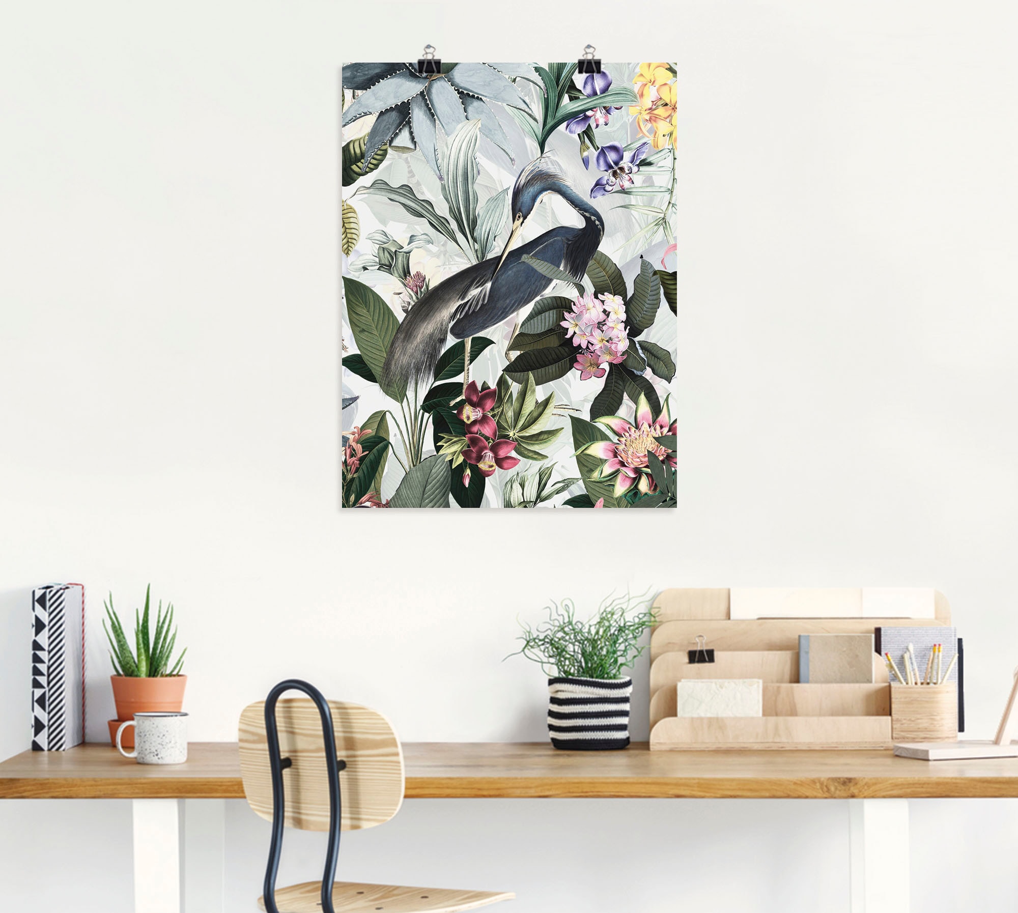 Artland Wandbild »Vintage Kranich« Vogelbilder 1 Stk. tlg. als Alubild, Outdoorbild, Leinwandbild, Poster in verschied. Größen