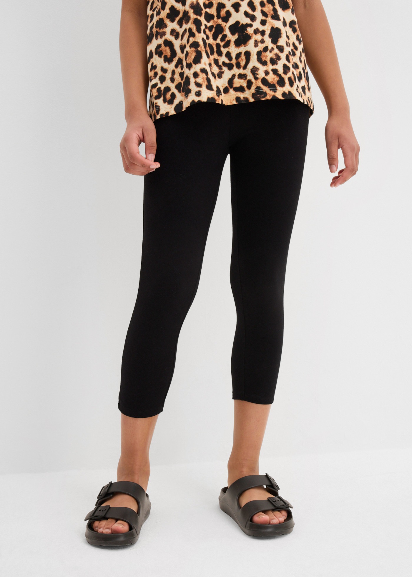 bonprix Caprileggings  aus Baumwoll-Mix, Skinny Fit, Capri-Länge, im 2er-Pack