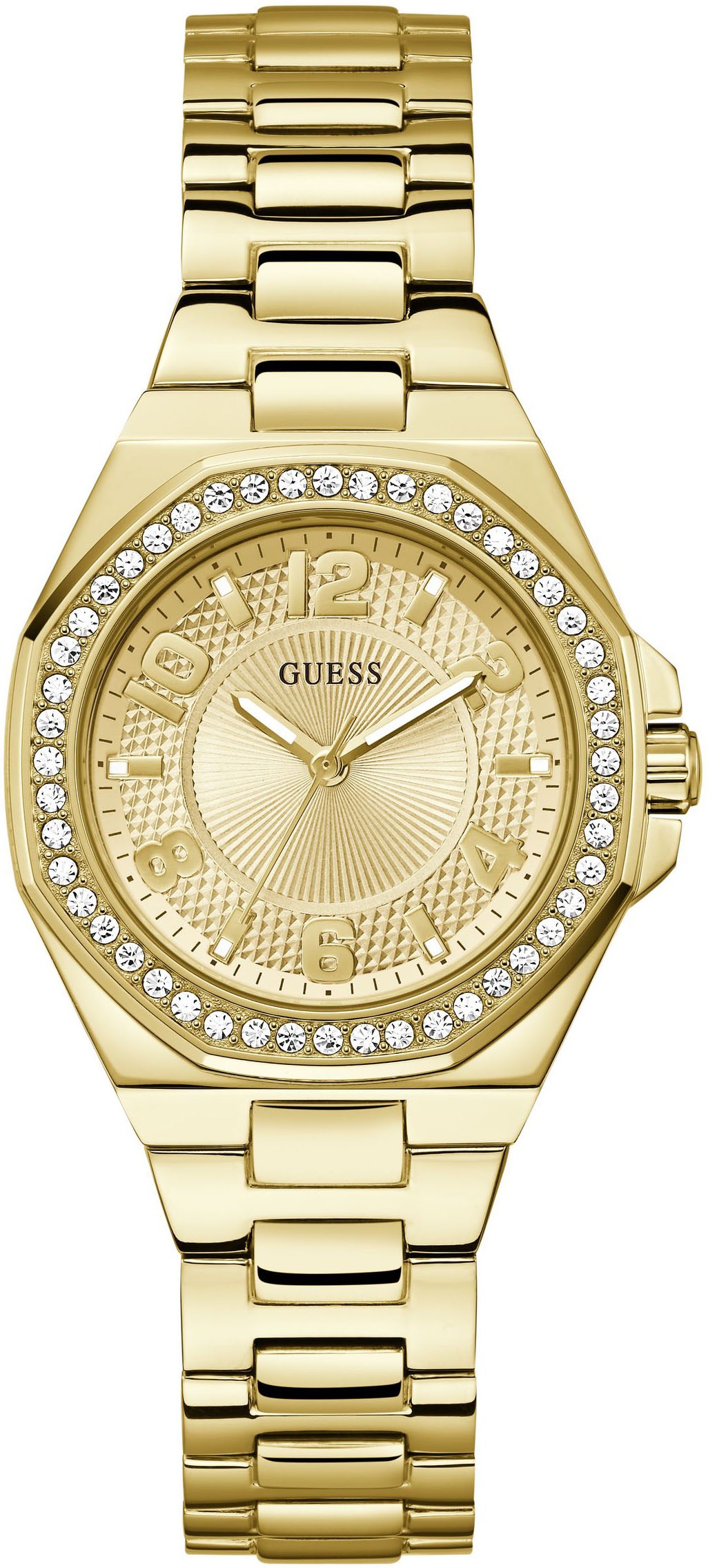 Guess Quarzuhr »CONTESSA«, Armbanduhr, Damenuhr, Edelstahlarmband