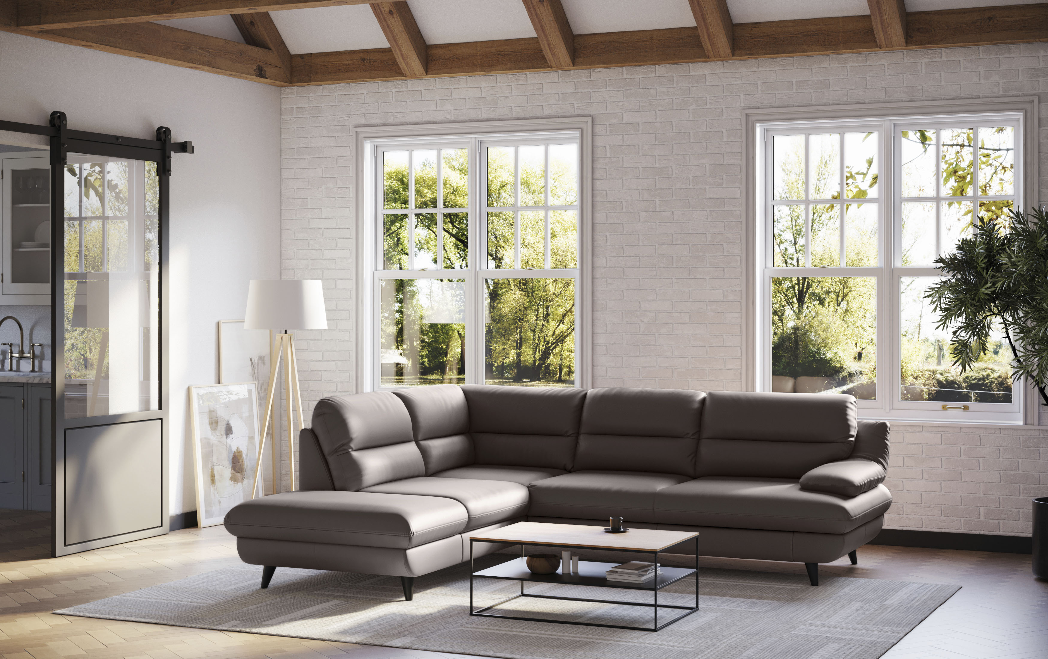 COTTA Ecksofa "Pike L-Form, B: 266 cm" optional Schlaffunktion & Bettkasten