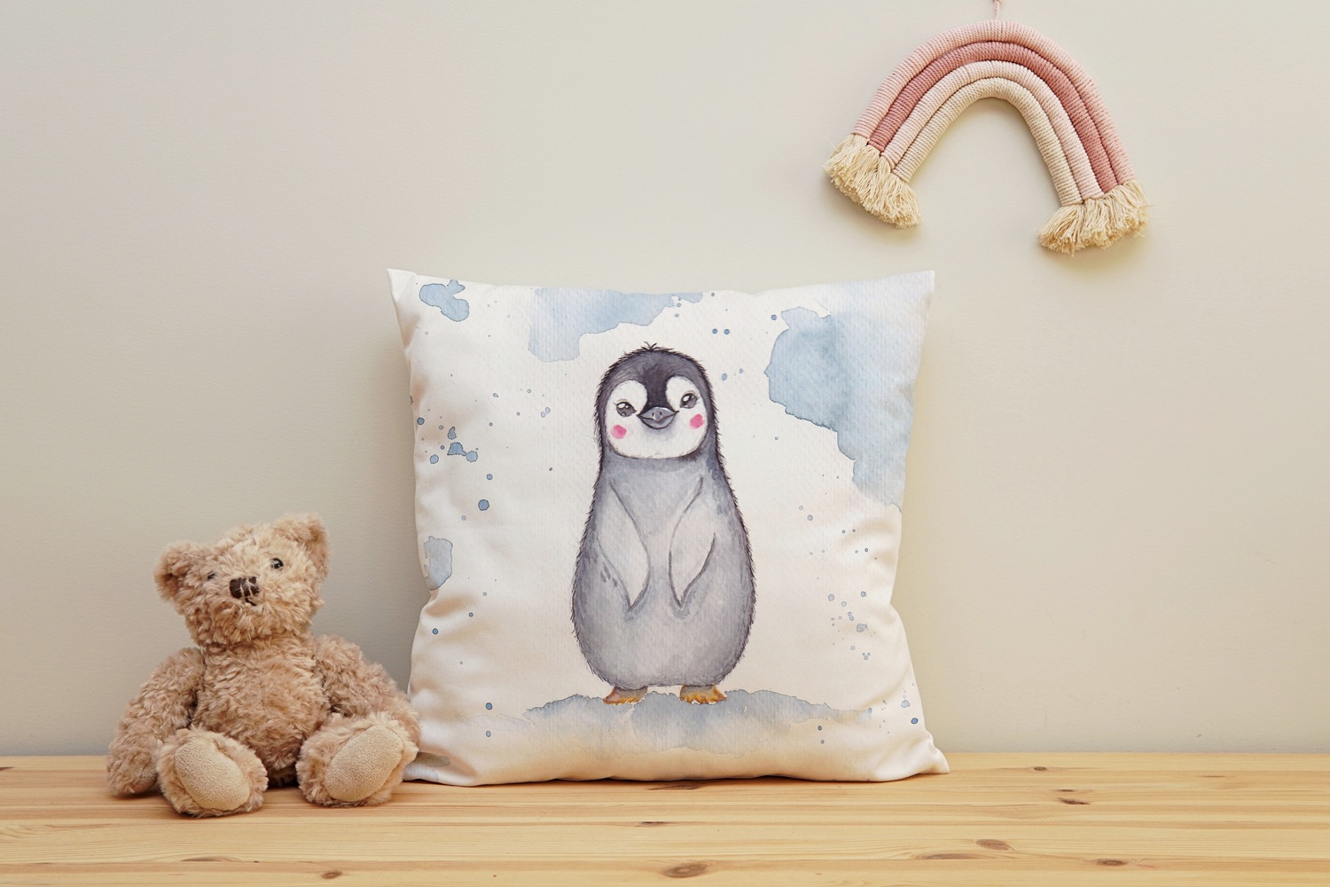queence Dekokissen »Pinguin Baby«, Kissenhülle mit HD Premium Druck, geruchsneutral, 40x40cm