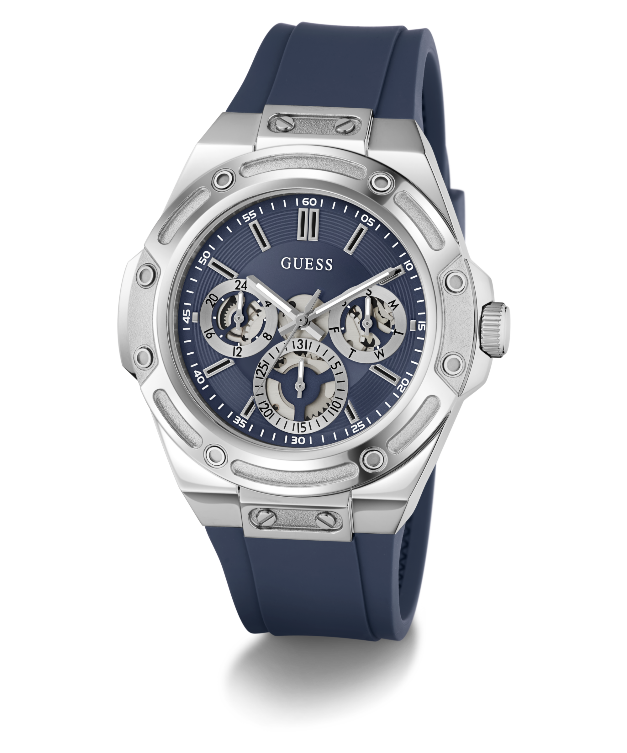Guess Multifunktionsuhr »CARVER« Quarzuhr, Armbanduhr, Herrenuhr, Silikonarmband, analog, Tag