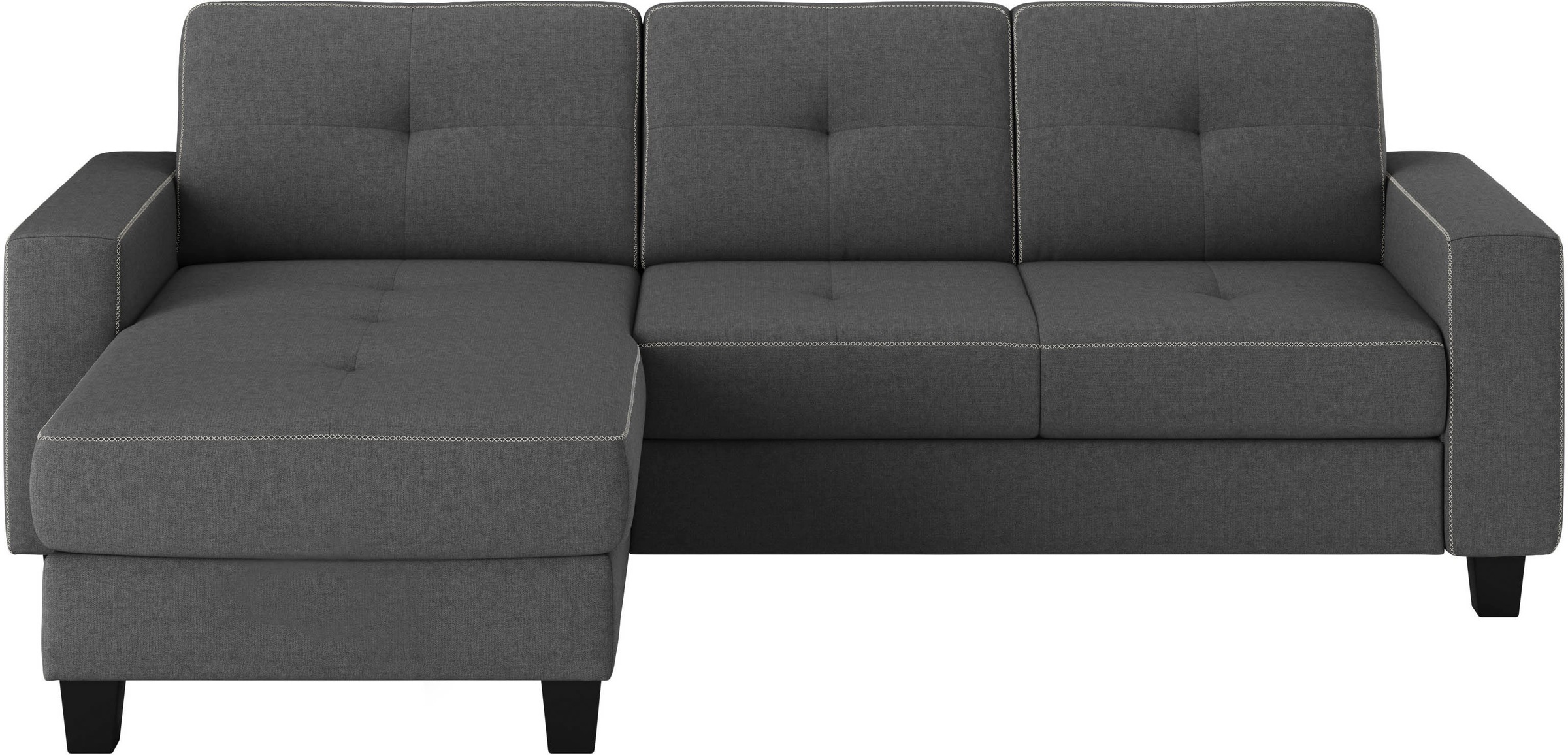 Places of Style Ecksofa »Varese L-Form«, Kreuznaht in beige
