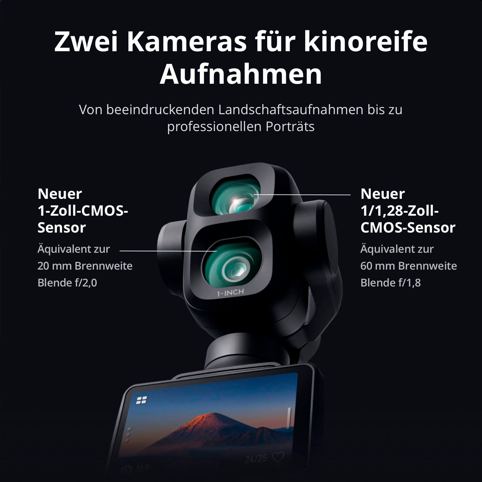 DJI Kompaktkamera »Osmo Pocket 4P Vlog Combo« , 37 , 3 fach fach x opt. Zoom , Bluetooth | WLAN
