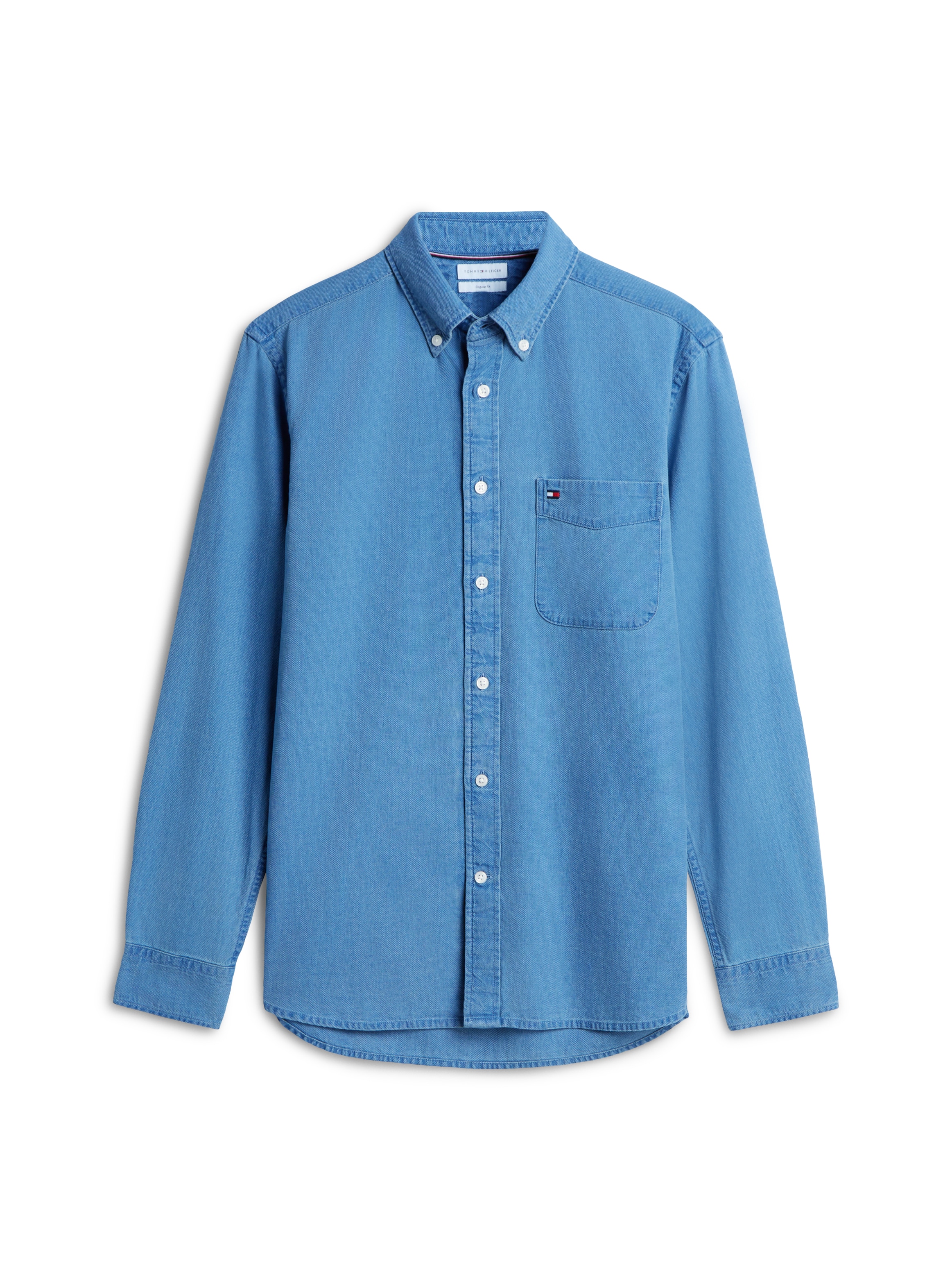 Tommy Hilfiger Jeanshemd »INDIGO DOBBY REGULAR« Regular Fit Dobby Structure