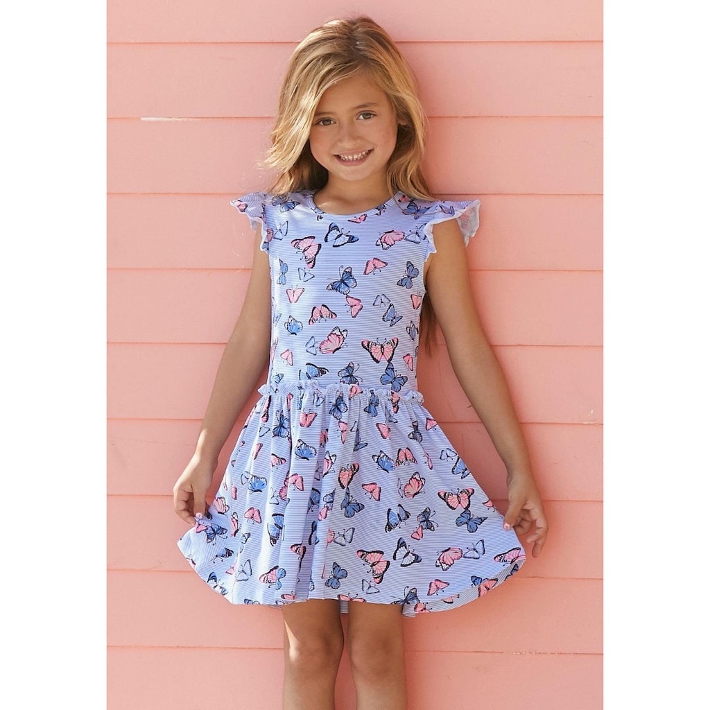 KIDSWORLD Jerseykleid »für kleine Mädchen«, mit niedlichem Schmetterlingsmuster