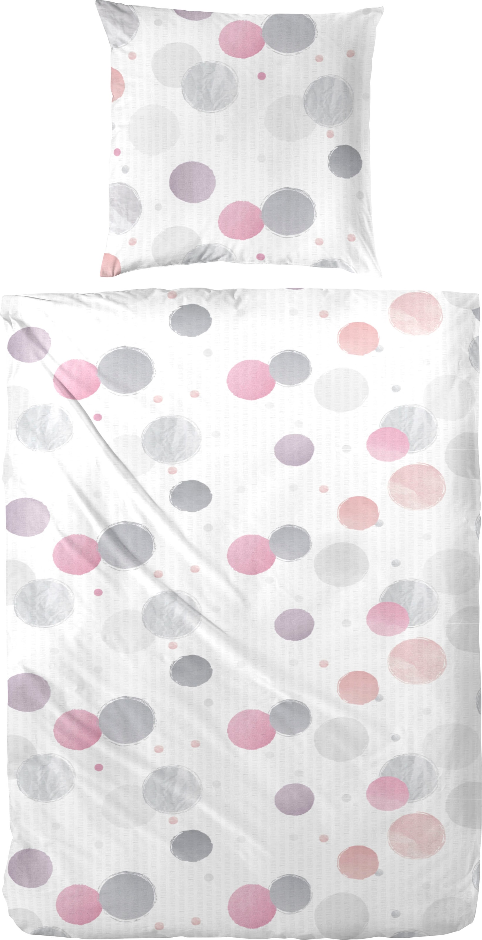 Primera Bettwäsche »Perkal-Bettwäsche Bubbles«, (2 tlg.), mit bunten Kreisen