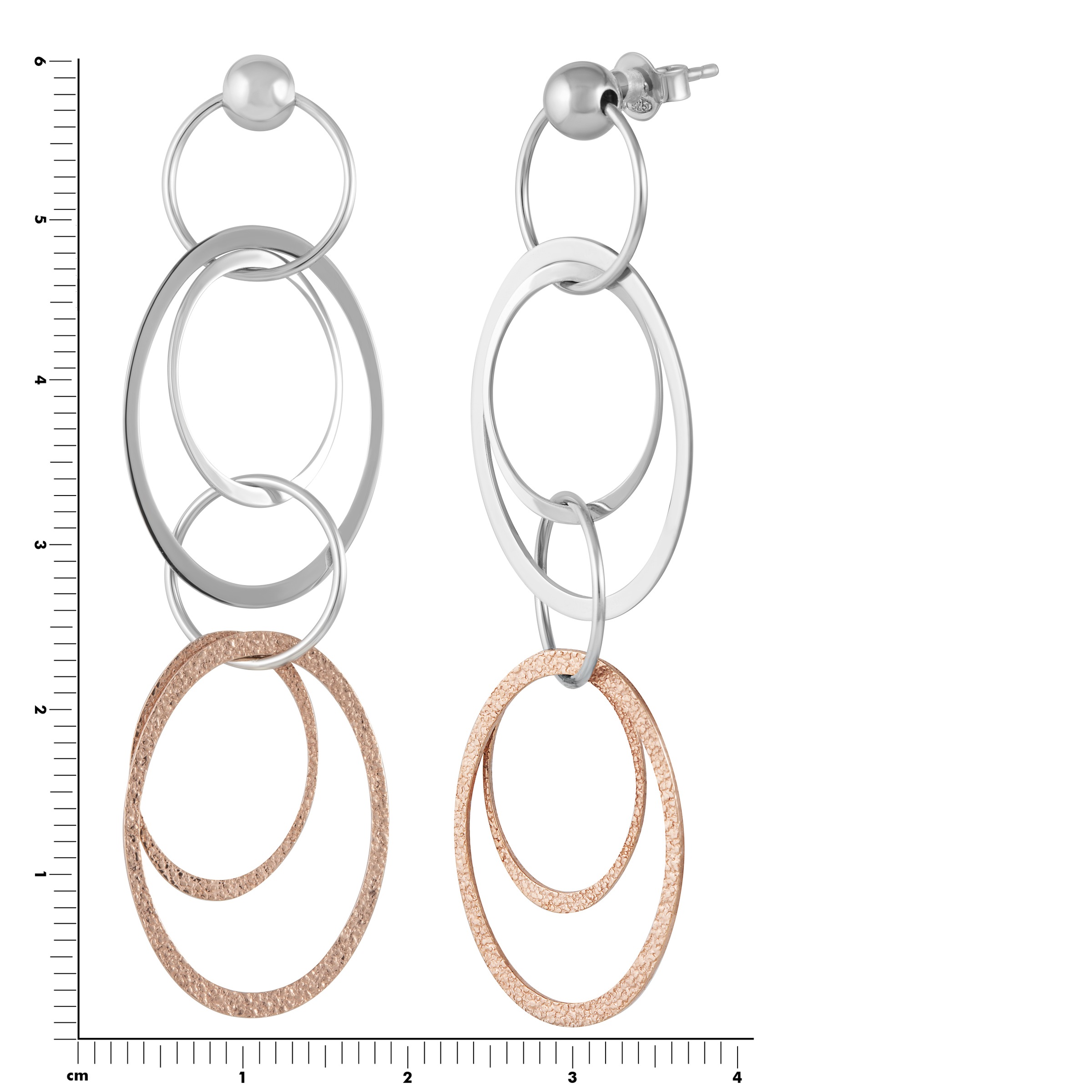 CELESTA Paar Ohrhänger »925/- Sterling Silber zweifarbig«