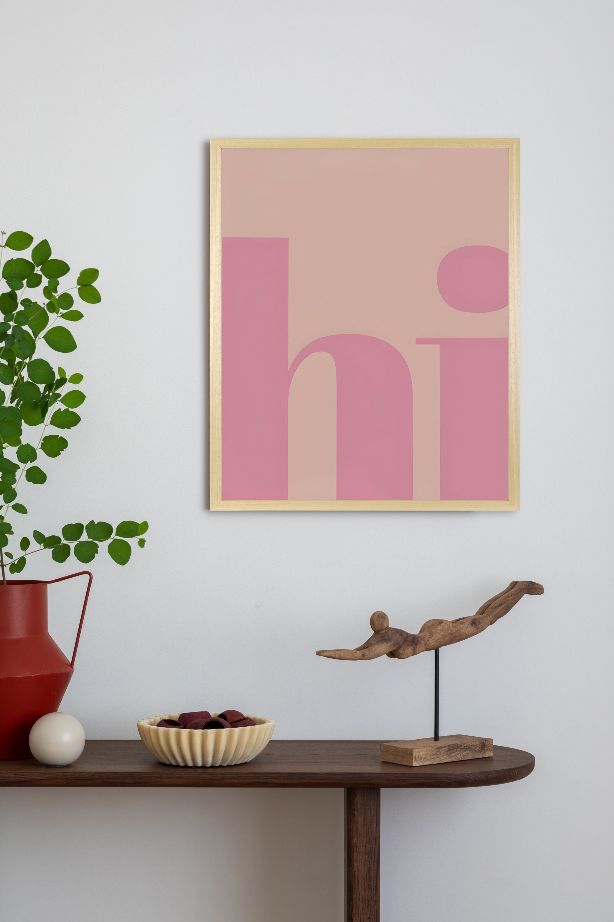 queence Bild mit Rahmen "Wanddeko "Hi" Schriftzug" Kunst  Schriftzug 1 Stk. günstig online kaufen