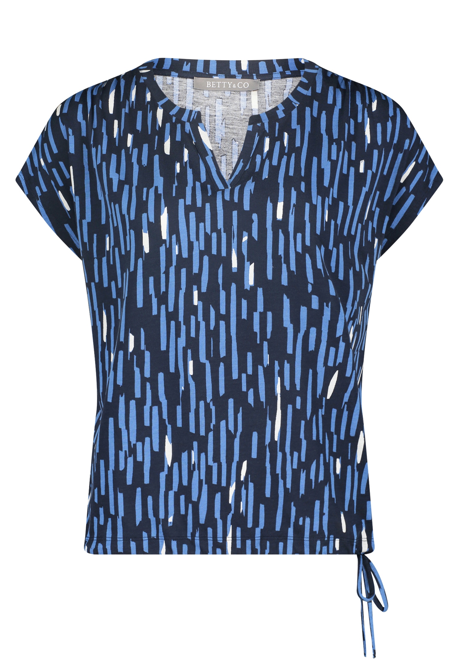 Betty&Co Kurzarmshirt "Betty & Co Casual-Shirt mit Tunnelzug", Druck günstig online kaufen