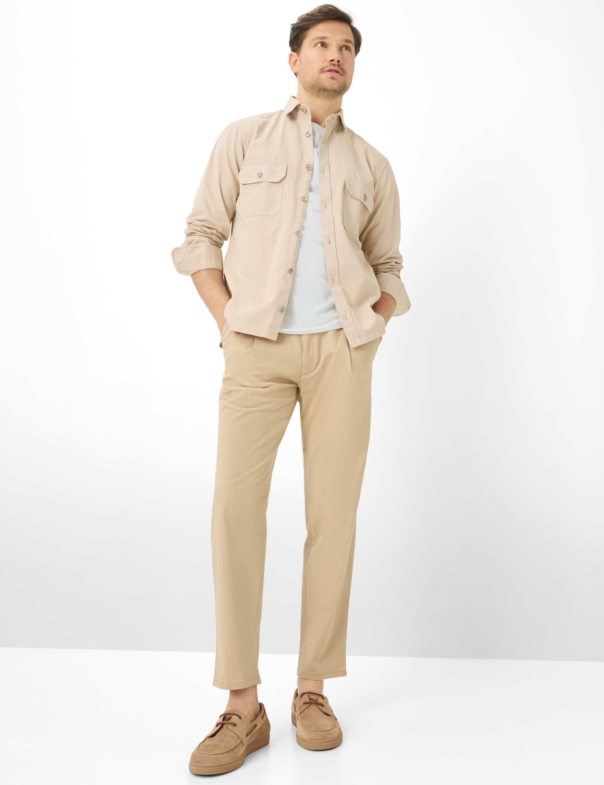 Chinohose BRAX "Style TINO", Herren, Gr. 32, Länge 32, hellbraun, Web, 88% Baumwolle, 9% Elastomultiester, 3% Elasthan, Hosen Chinohose 4