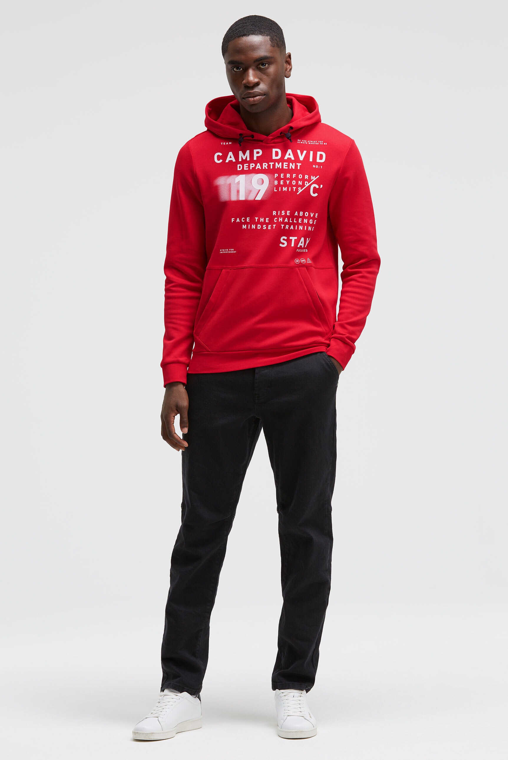 CAMP DAVID Kapuzensweatshirt Kapuze mit verstellbarem Gummizug